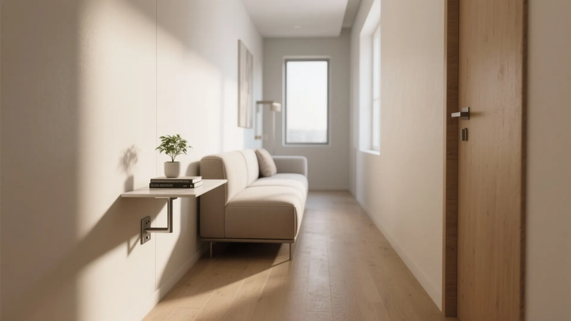 1. Slim floating side table