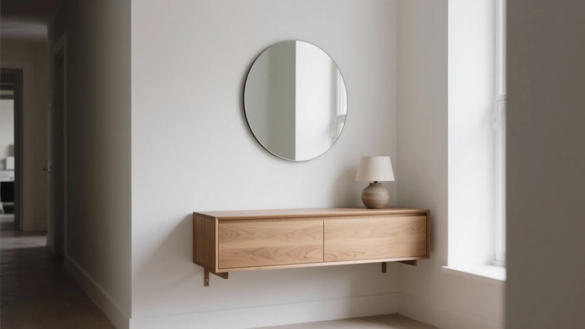 Slim floating sideboard