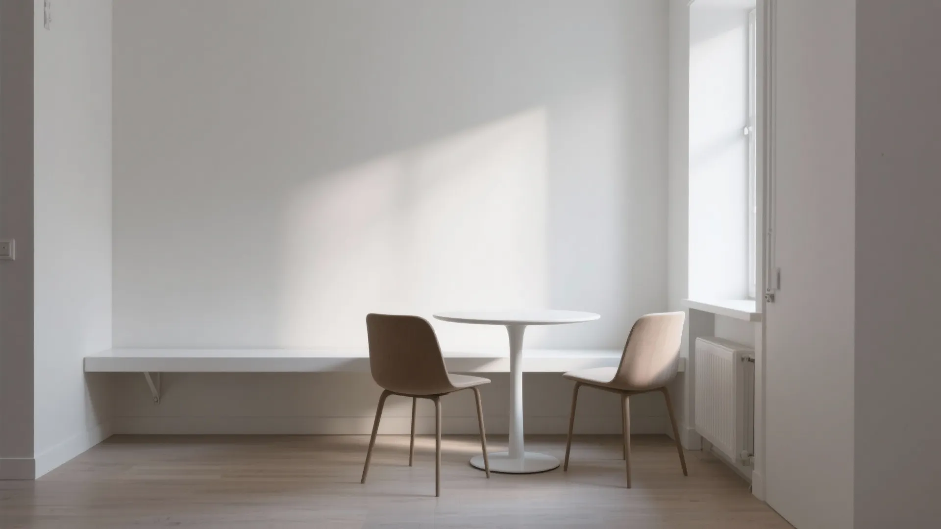 1. Slim Floating Bench for Narrow Dining Nooks