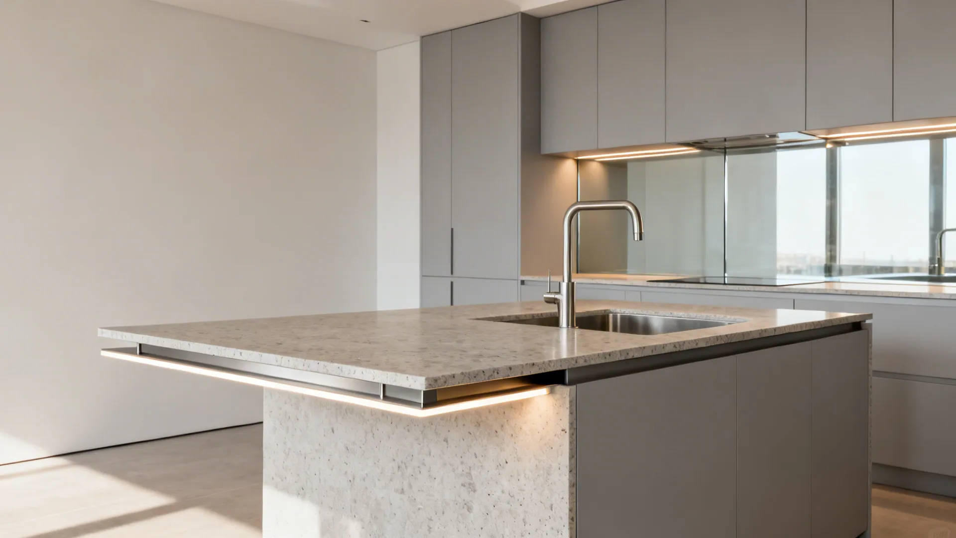 Idea 3: Slim-Profile Granite With Floating Edge Details