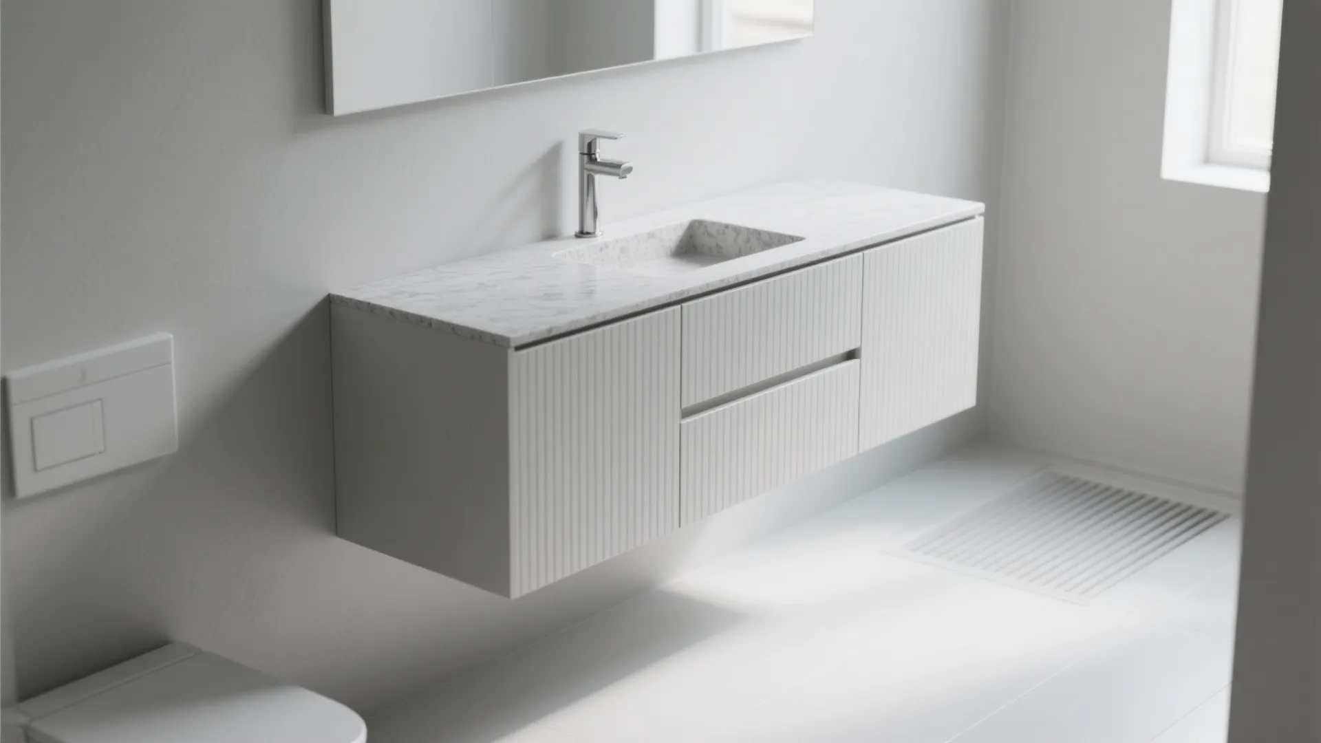 Minimalist floating cabinet with slim profile