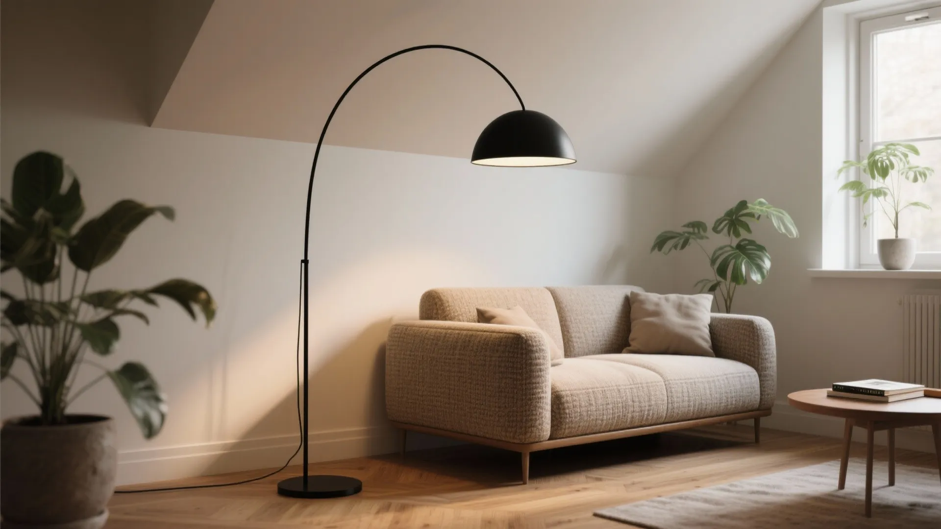 1. Slim Floor Lamp to Create Vertical Drama