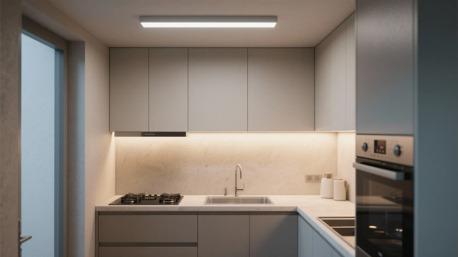 2. Slim Flush-Mount Fixtures to Maximize Headroom