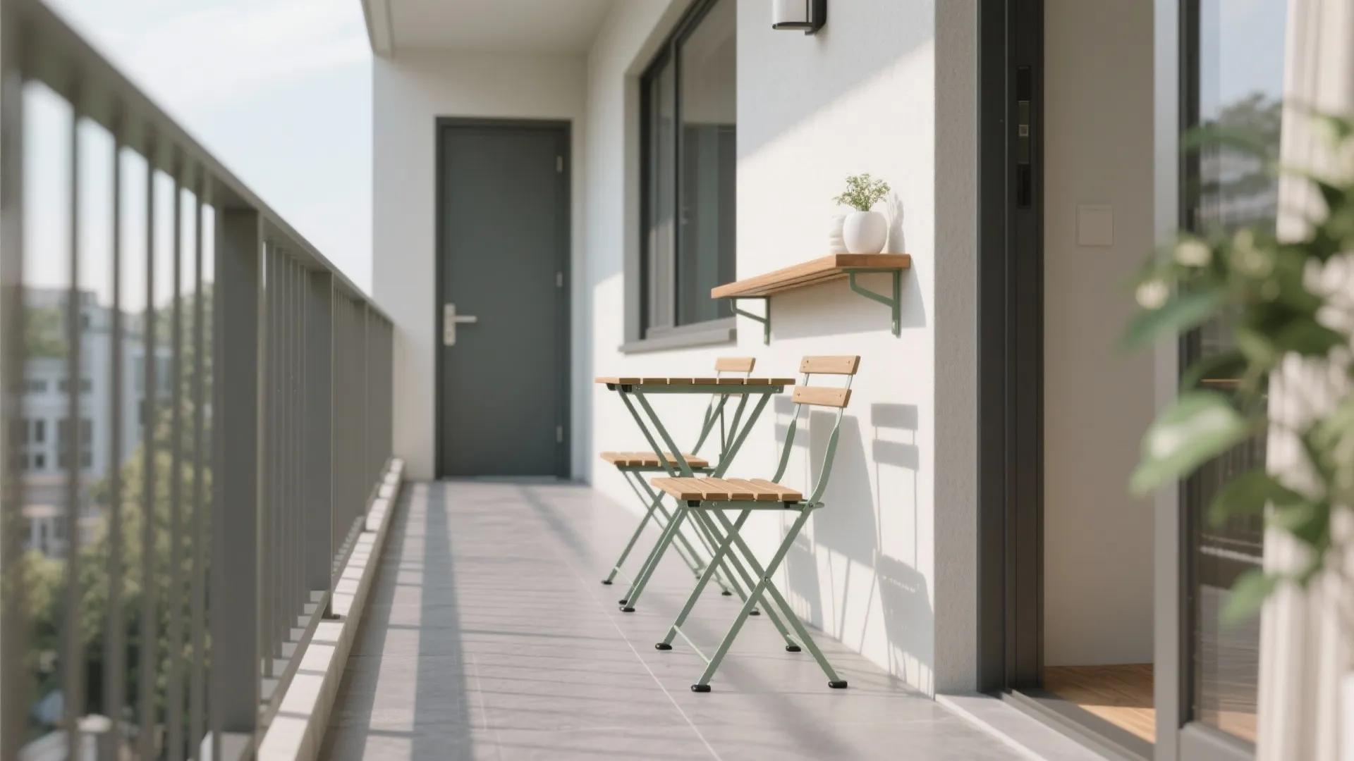 1) Slim, foldable furniture that keeps a clear path