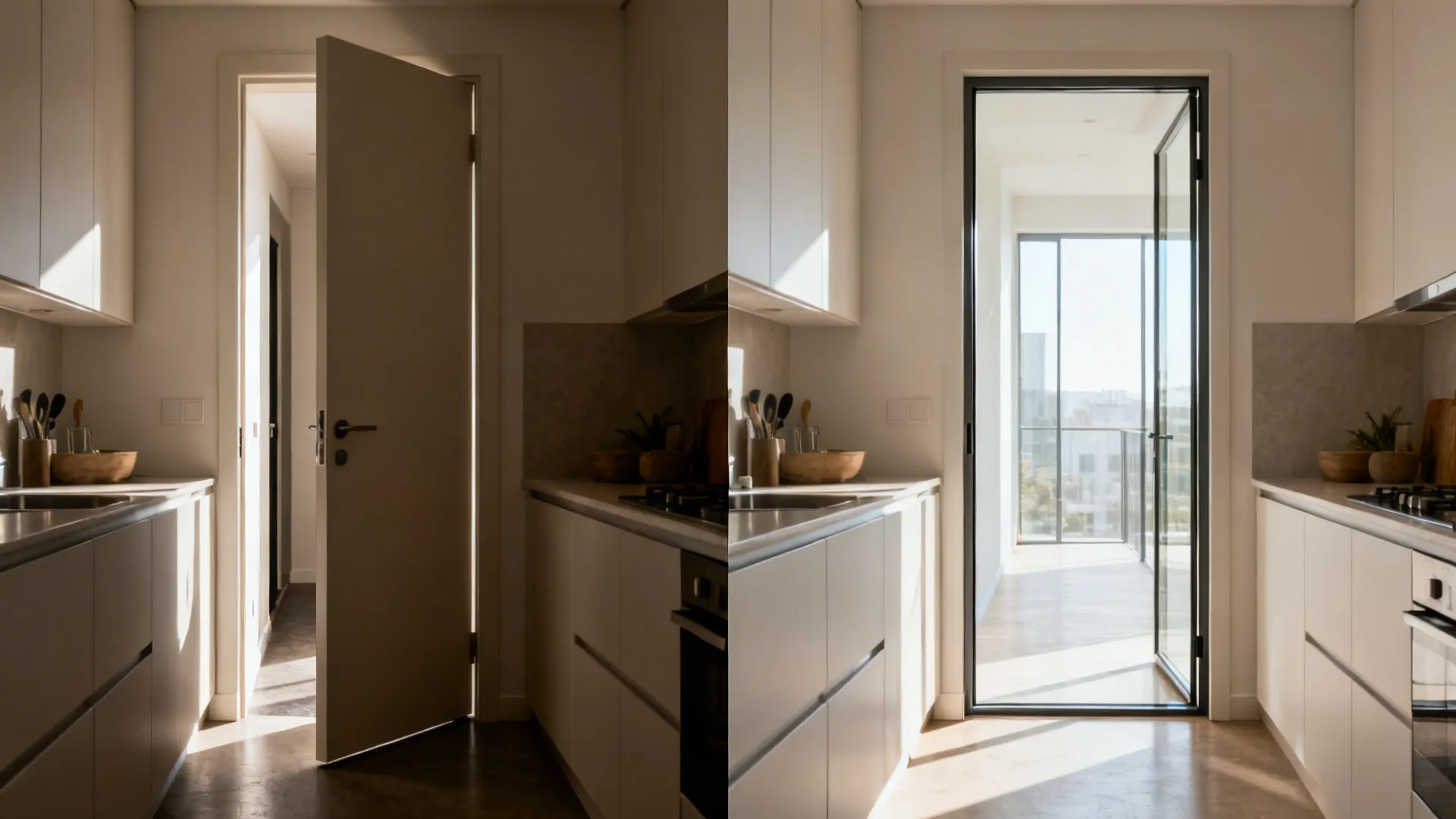1) Slim-Frame Glass Doors with Acoustic Gaskets