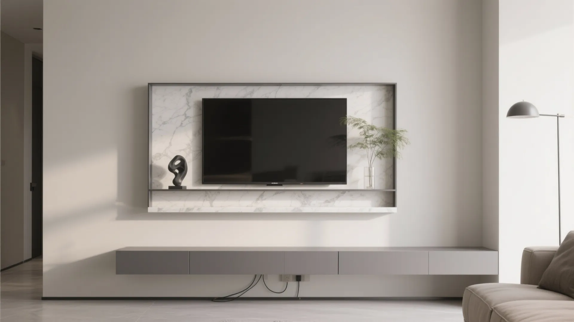 Slim Frame-and-Shelf Composition