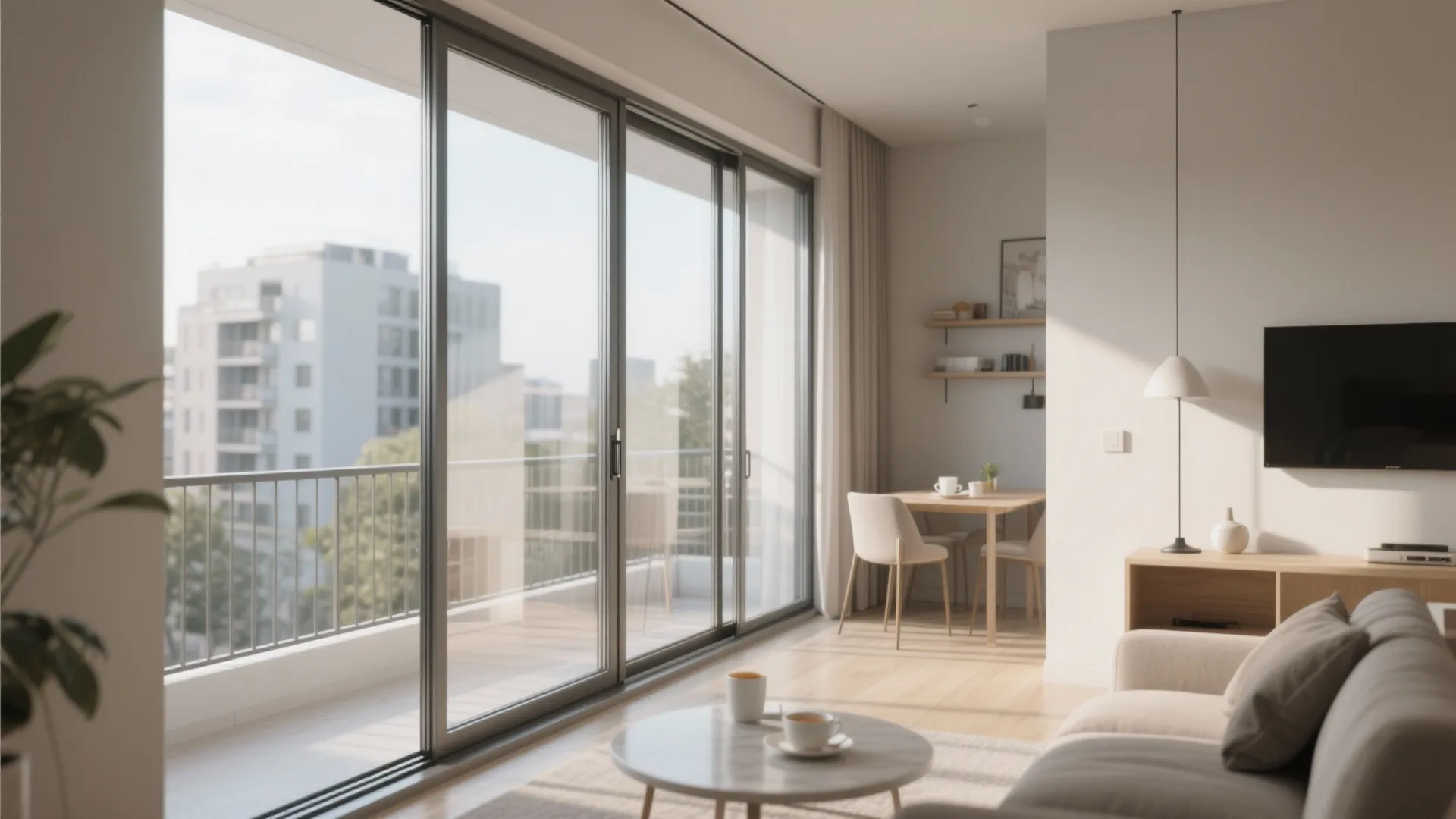 1) Slim-frame sliding systems for maximum daylight