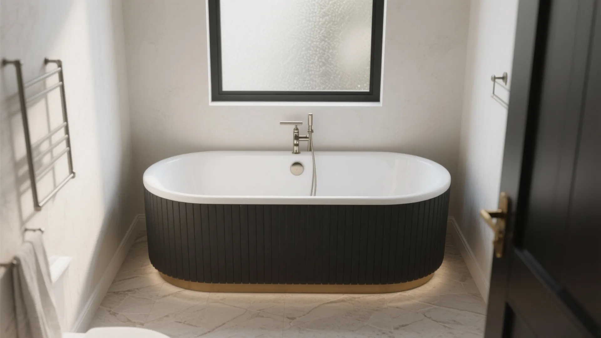 3) Compact Freestanding Jacuzzi With Slim Skirt