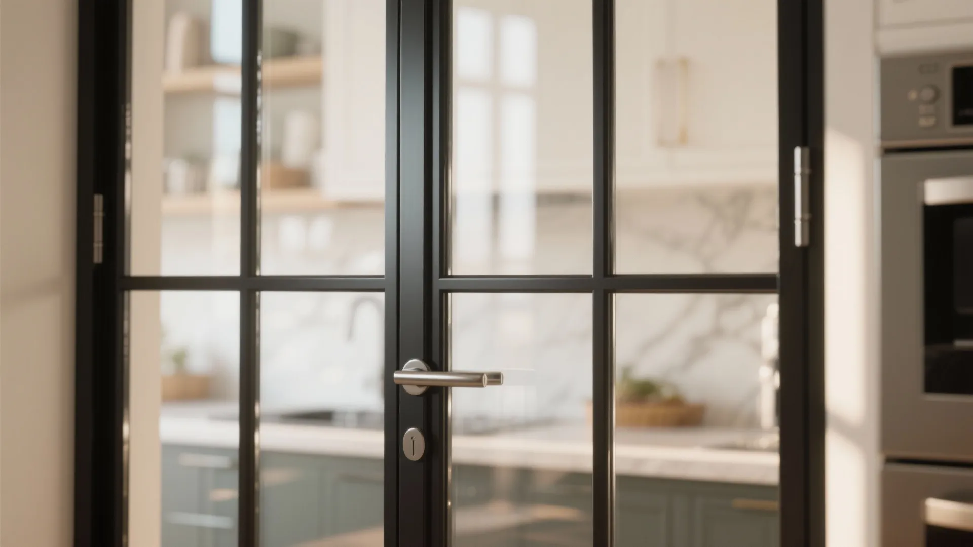 1. Slim French double doors to invite light