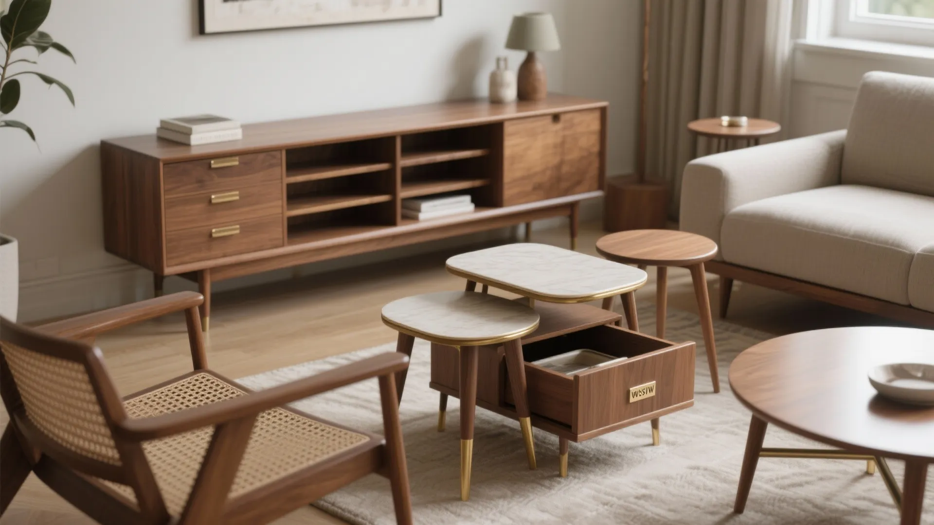 2. Use slim, multipurpose furnishings to save floor space