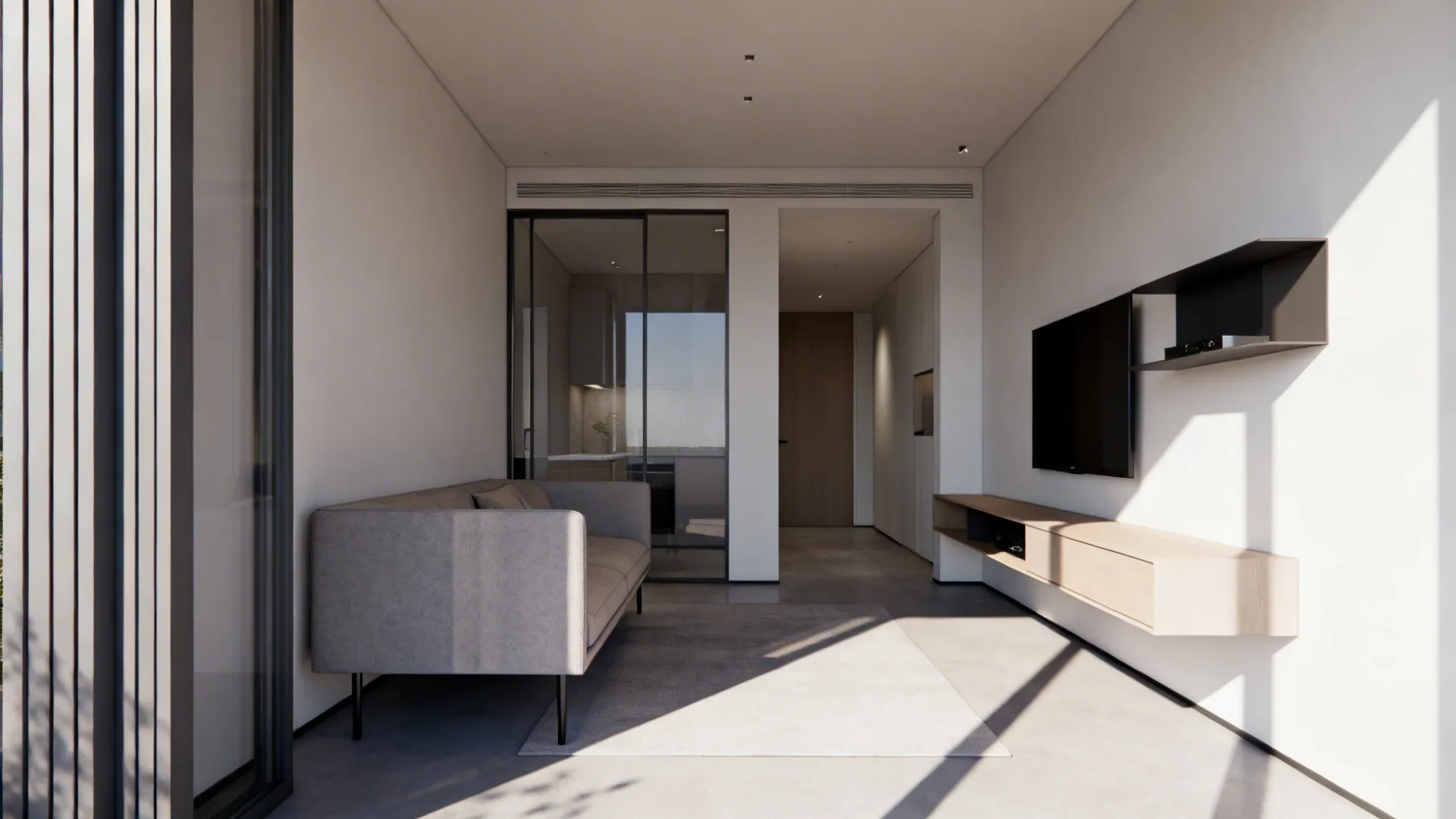 2. Slim-profile furniture and floating elements