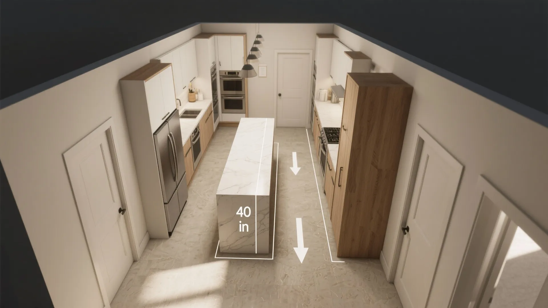 2. Choose a slim galley layout with clever circulation