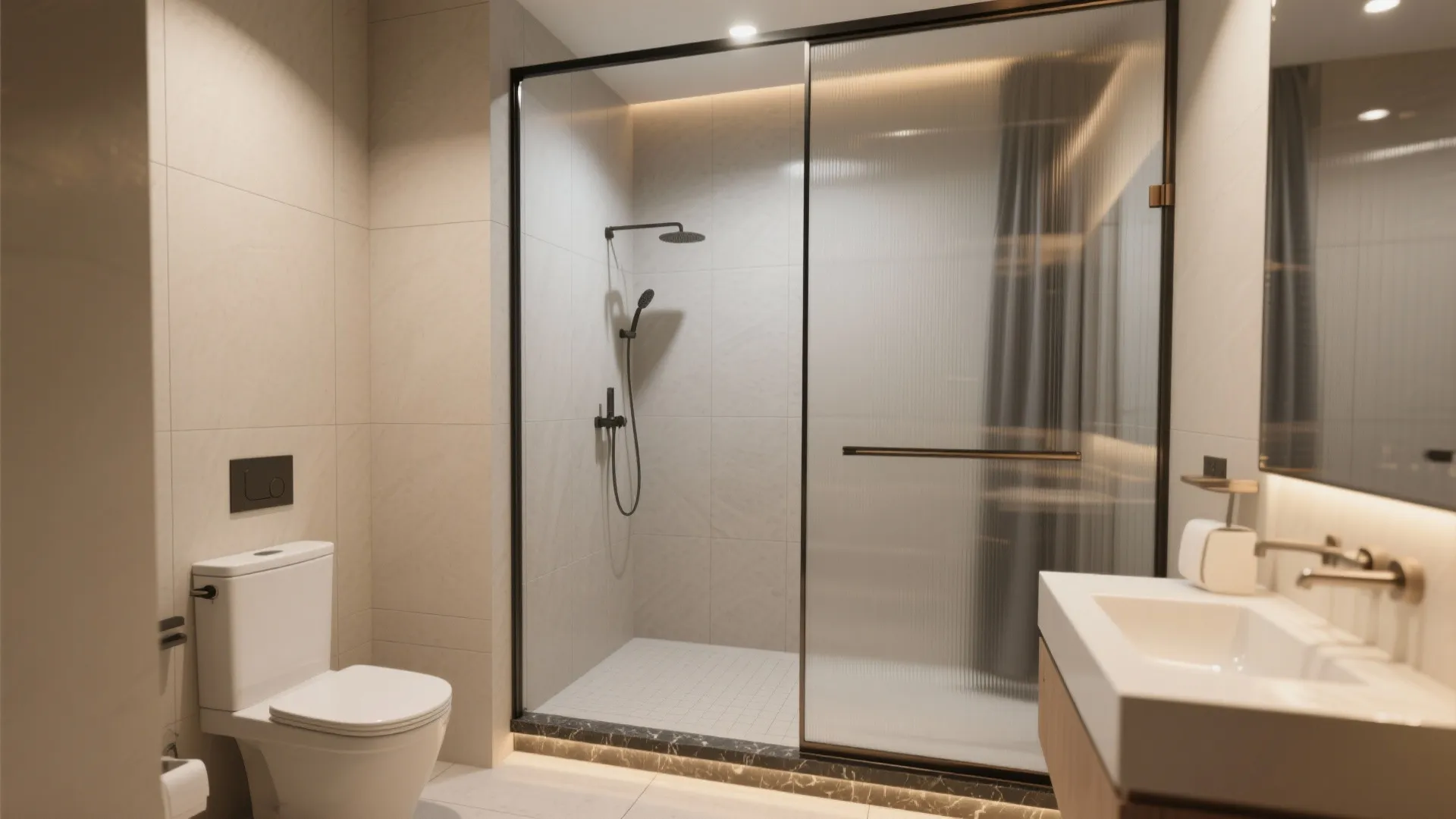 Framed Shower Glass with Slim Lines