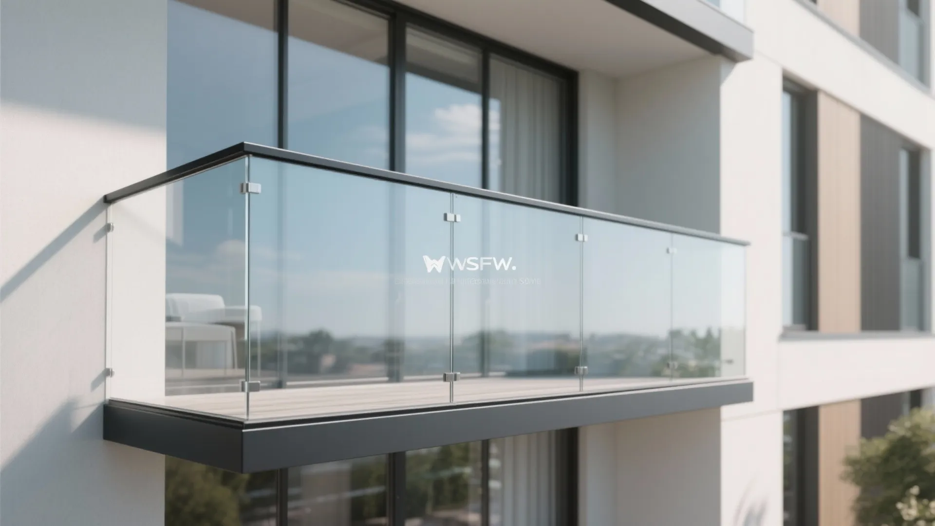 Slim glass guards with a matte handrail