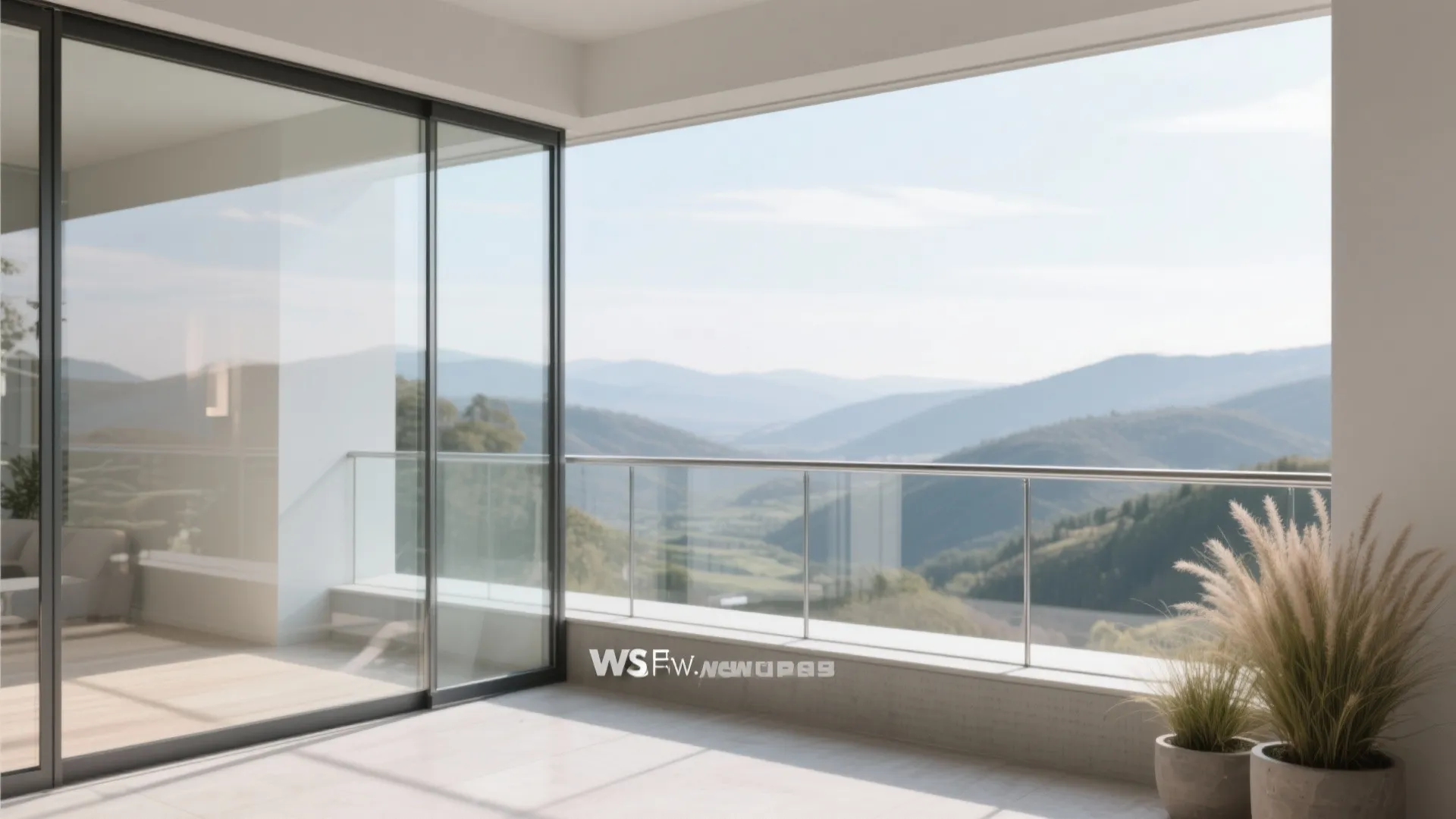 2) Slimline railings with glass infill for sightlines