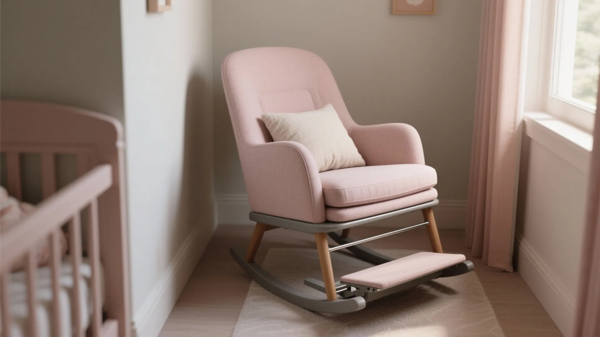 1. Slim glider with folding footrest