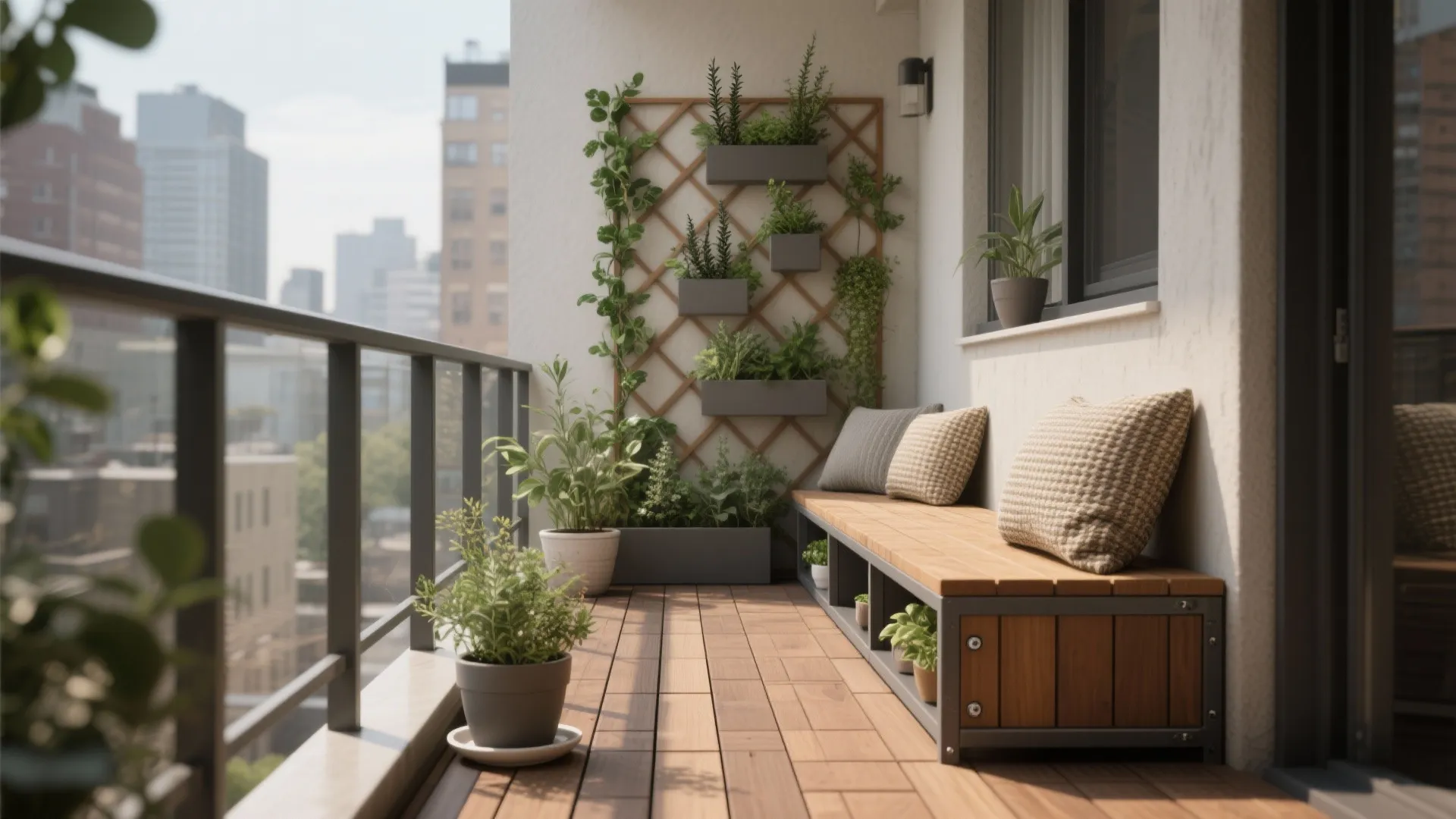 Slim Seating + a Vertical Green Wall