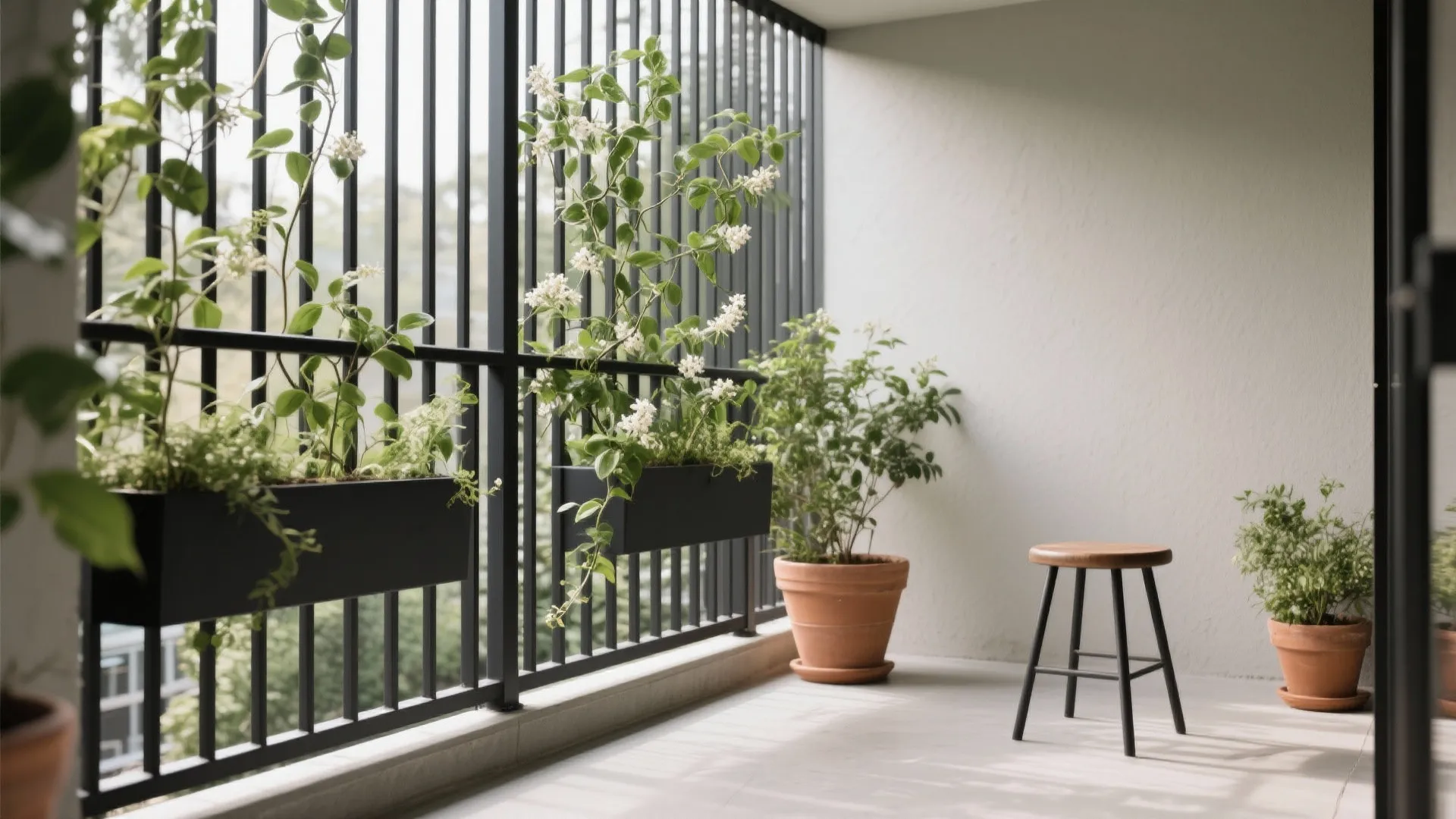 1) Slimline Steel Grills + Green Layering