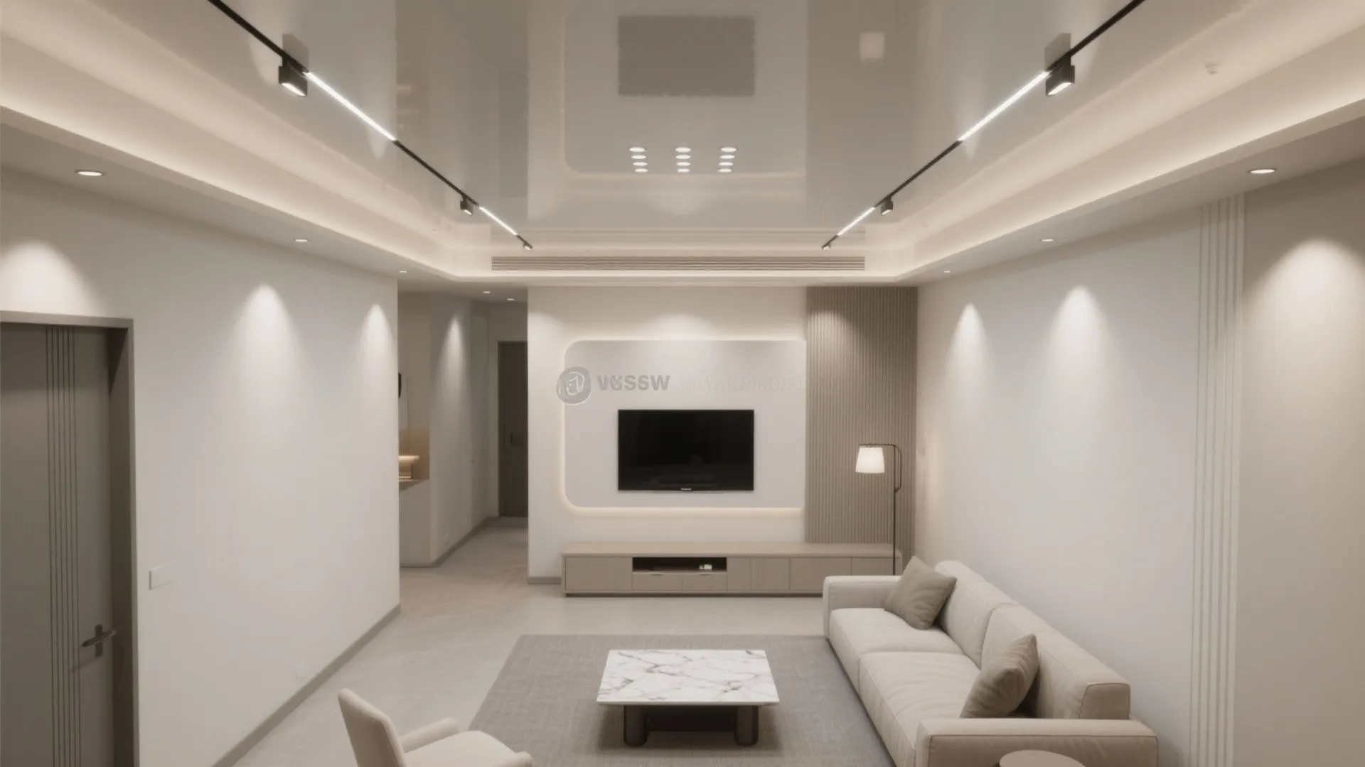 Slim Gypsum False Ceiling with Clean Lines