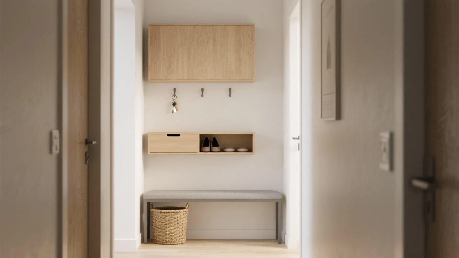 Minimalist Hall Wall Storage