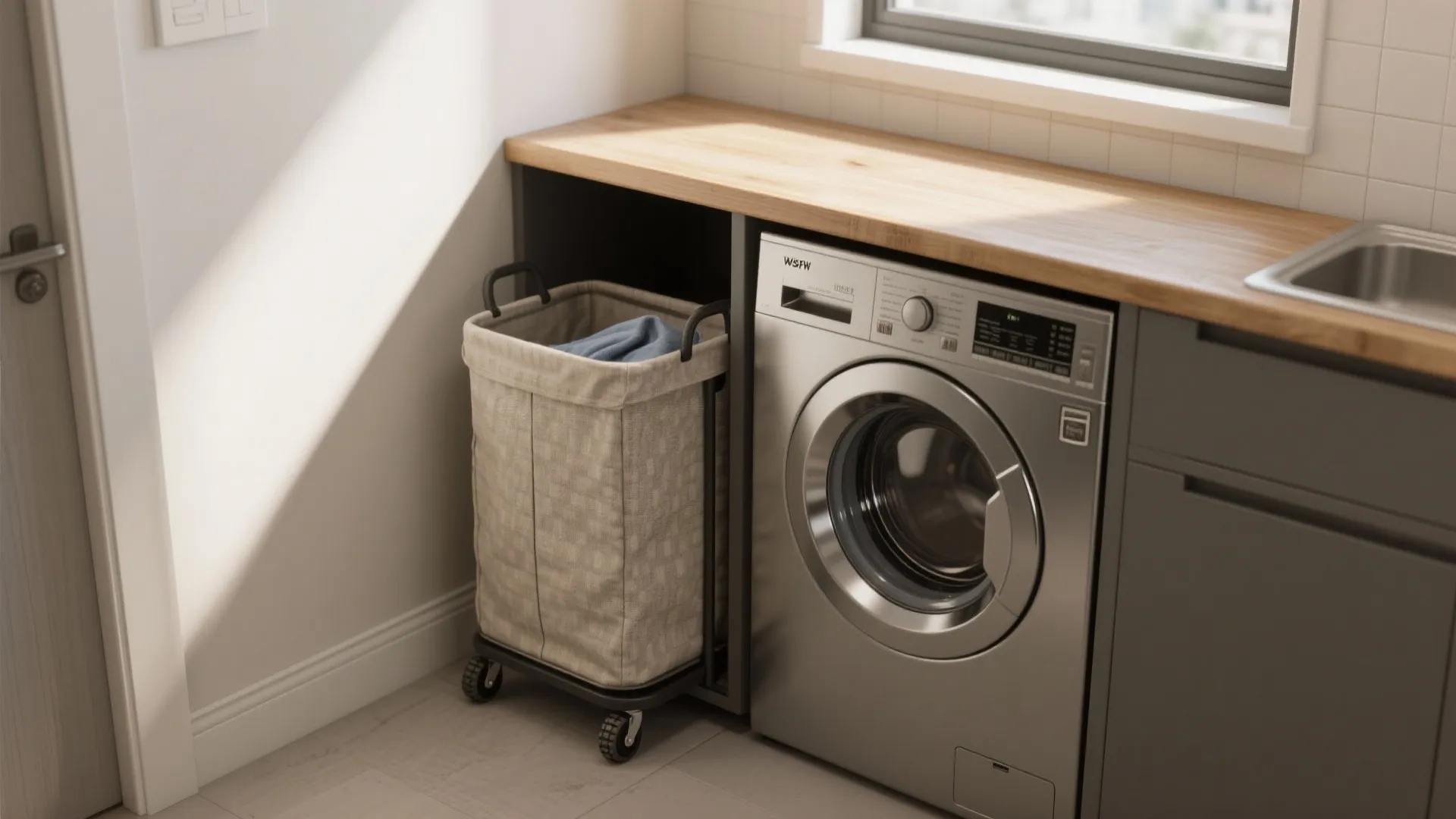 1. Slim Rolling Hamper