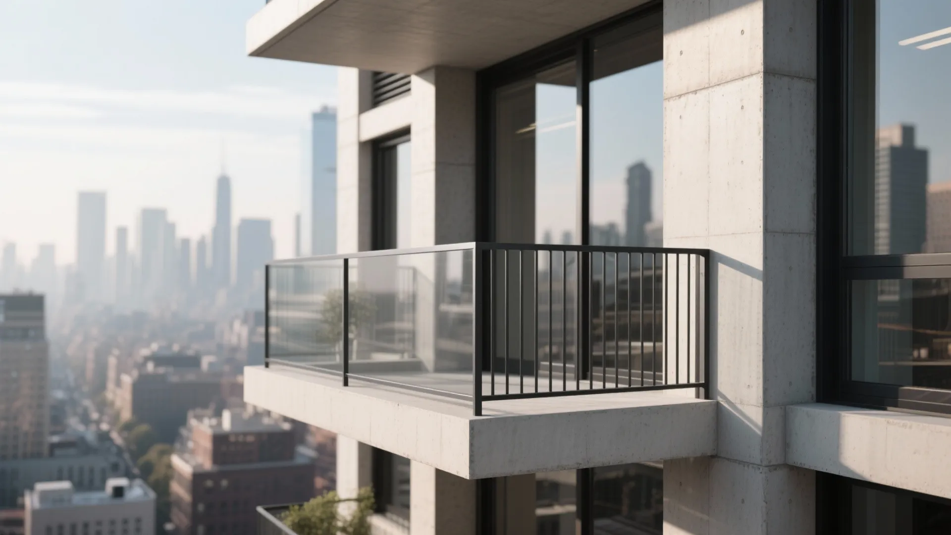 Ultra-Slim Concrete and Metal Hybrid Rails