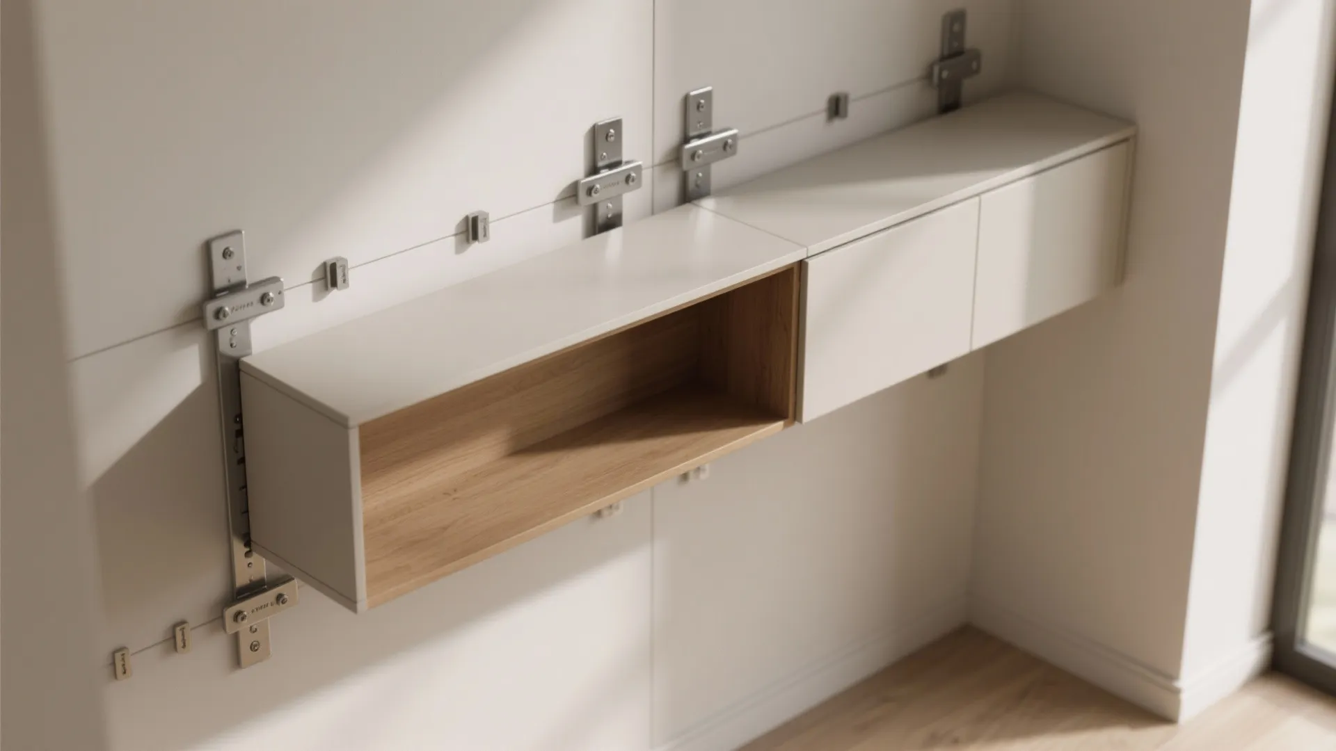 Slimline Floating Almirah with Concealed Brackets