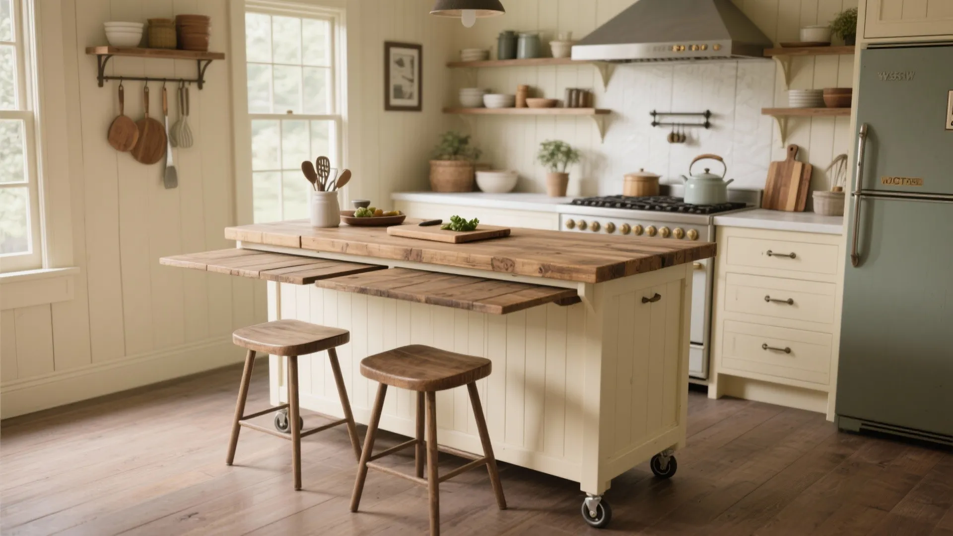 3. Slim multi-use island or rolling butcher block