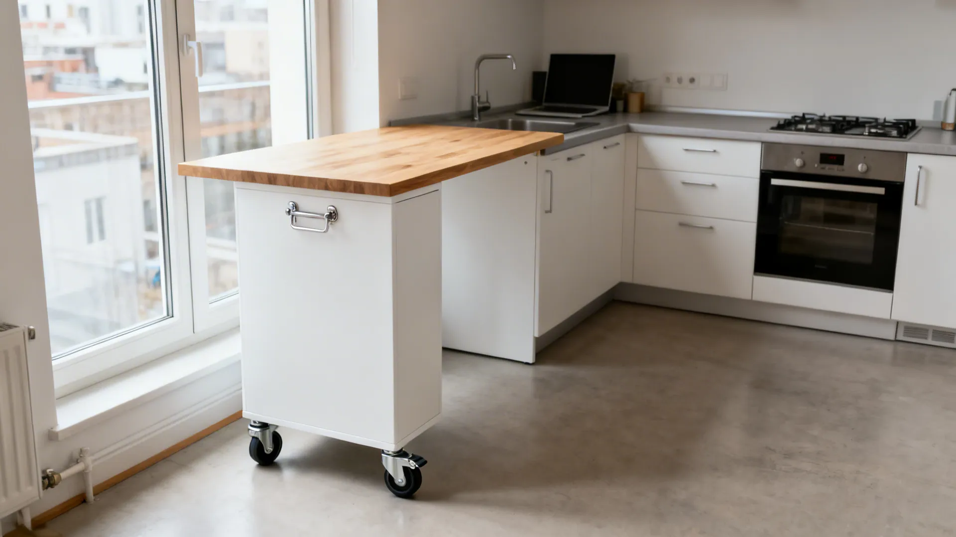 Multi-function islands and fold-down surfaces