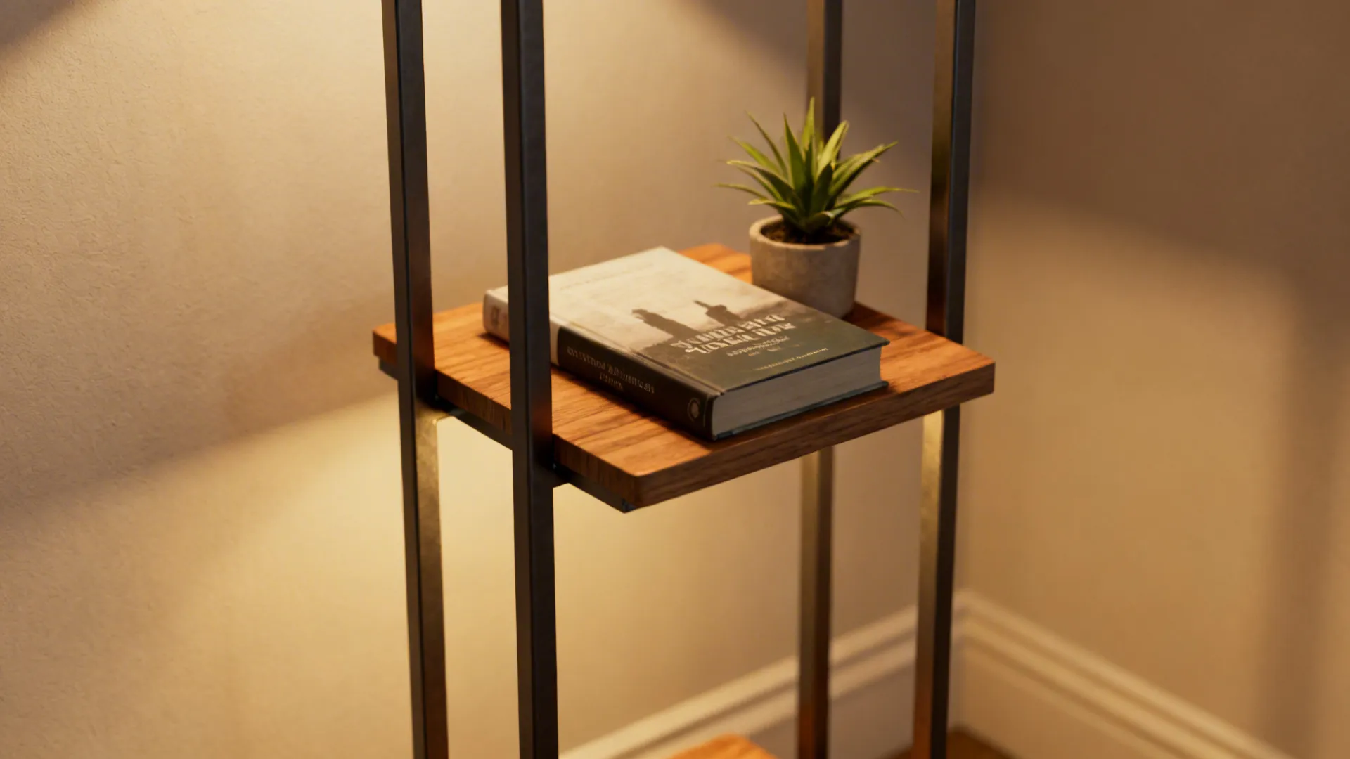 1. Slim floor lamps with built-in shelves