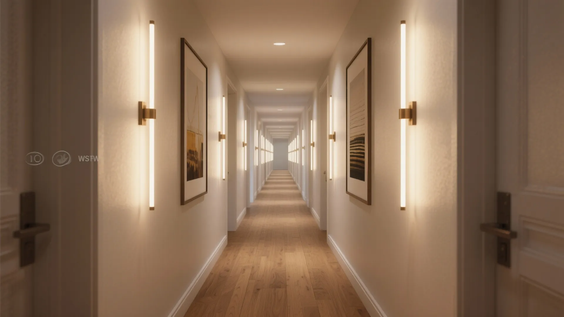2. Slim profile LED sconces for hallways