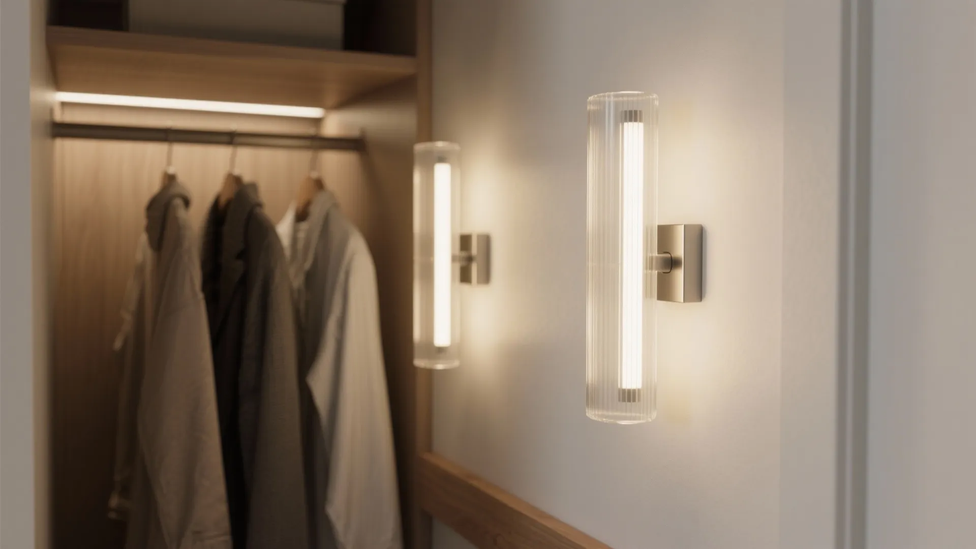 1. Slim LED Wall Sconces for Narrow Closets