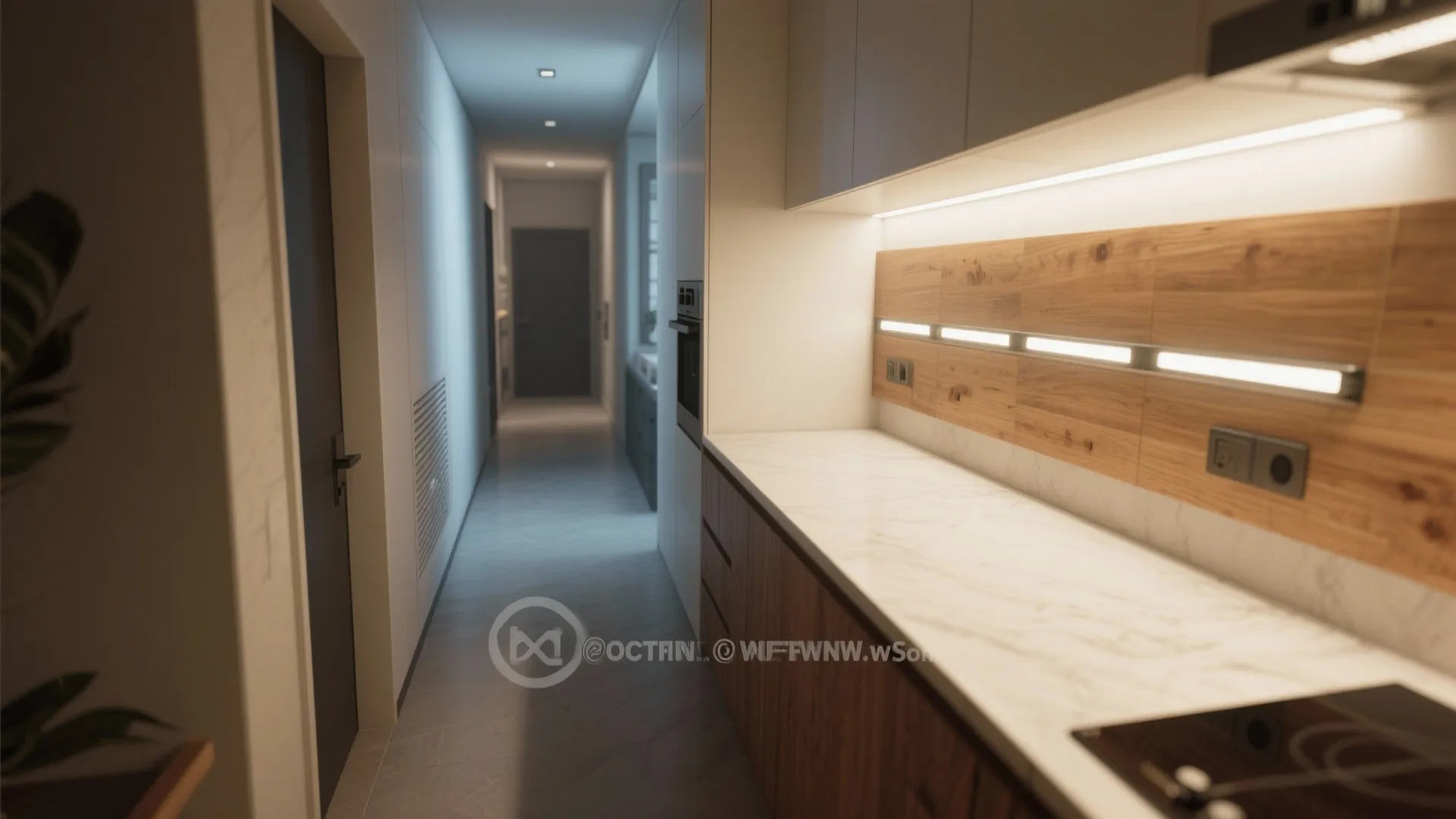 5. Slim wooden LED strip for under-cabinet and hallway lighting