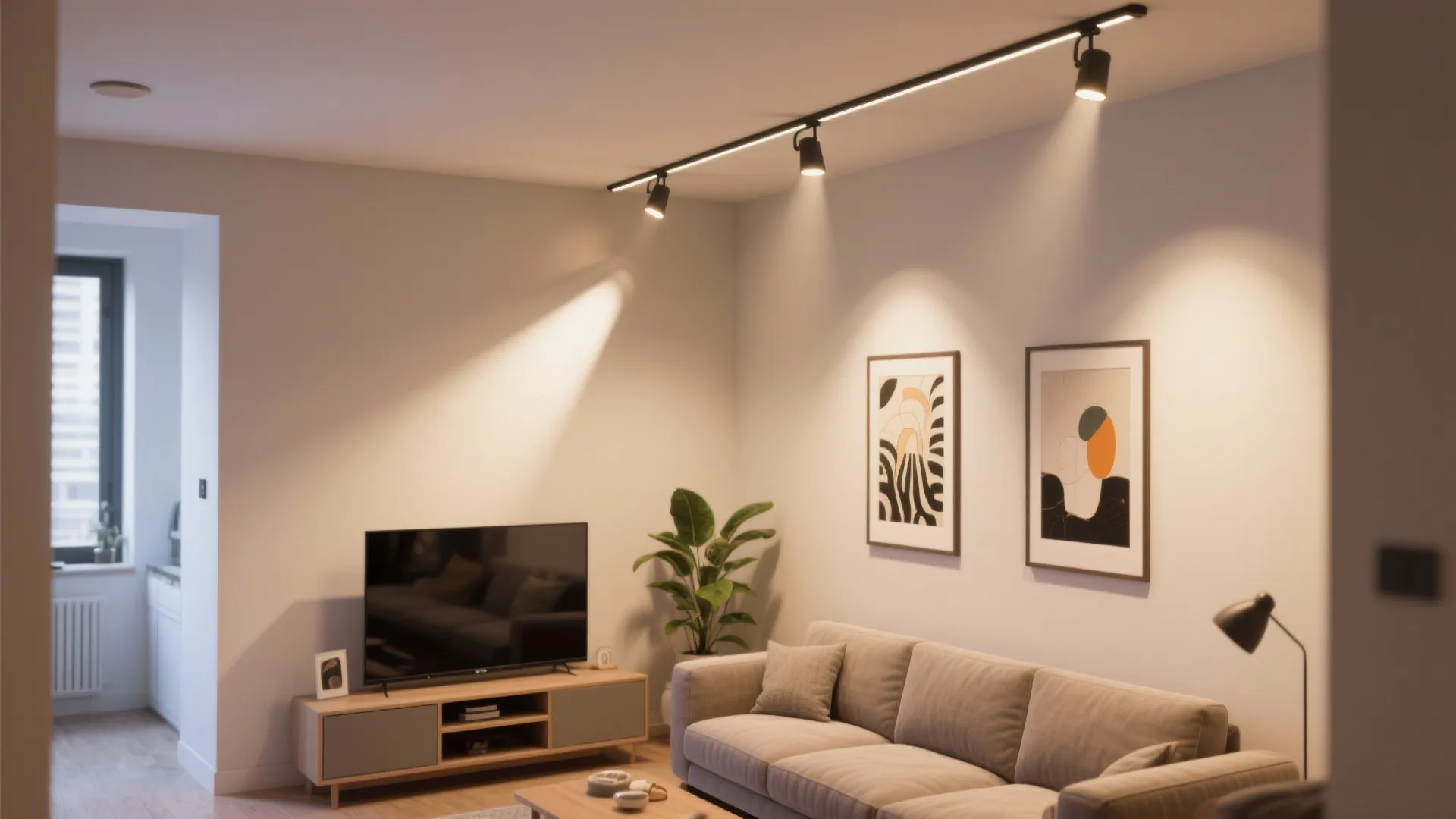 Slim LED track for flexible scenes