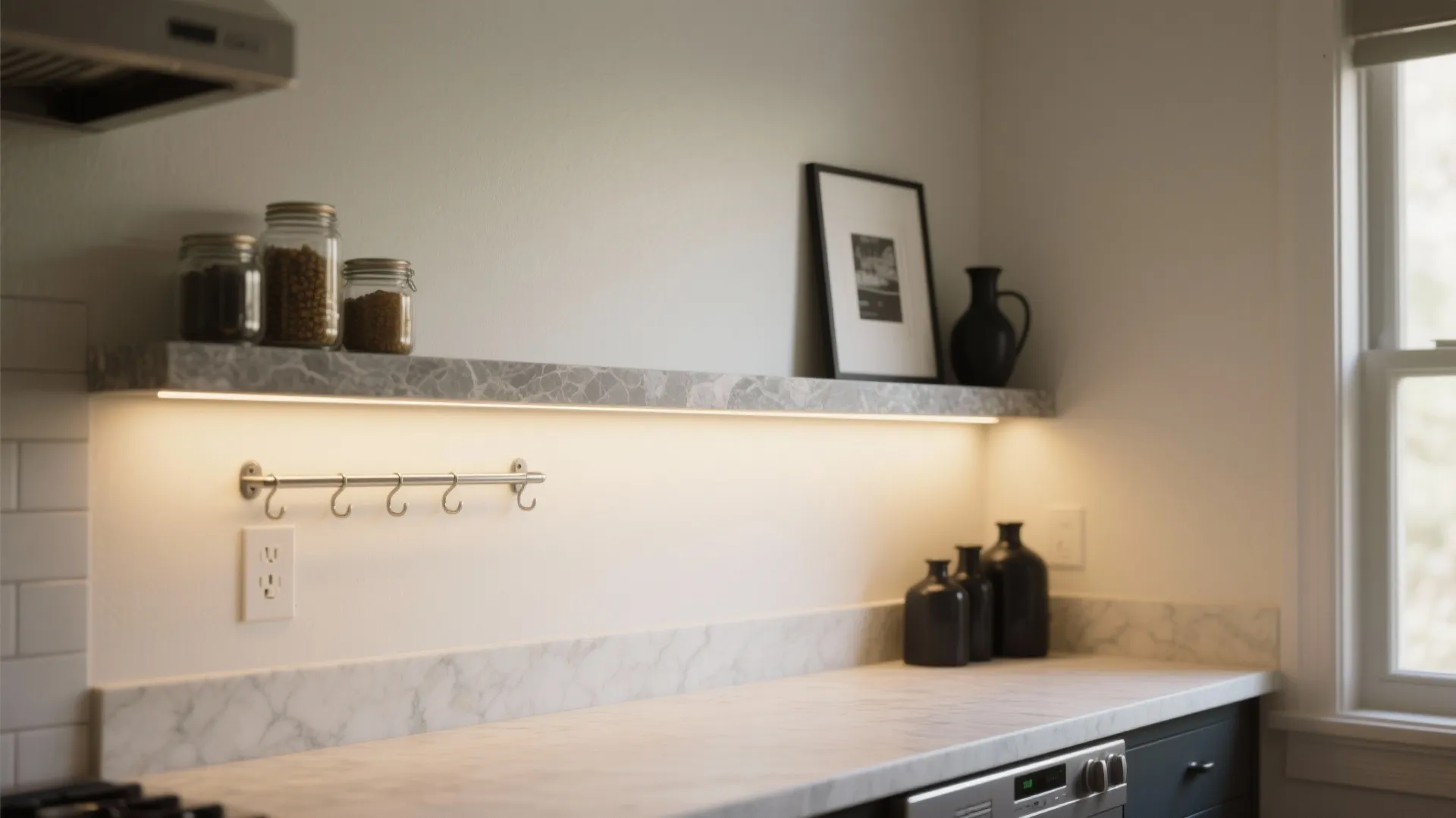 Idea 2: Slim ledges that act like jewelry (and storage)