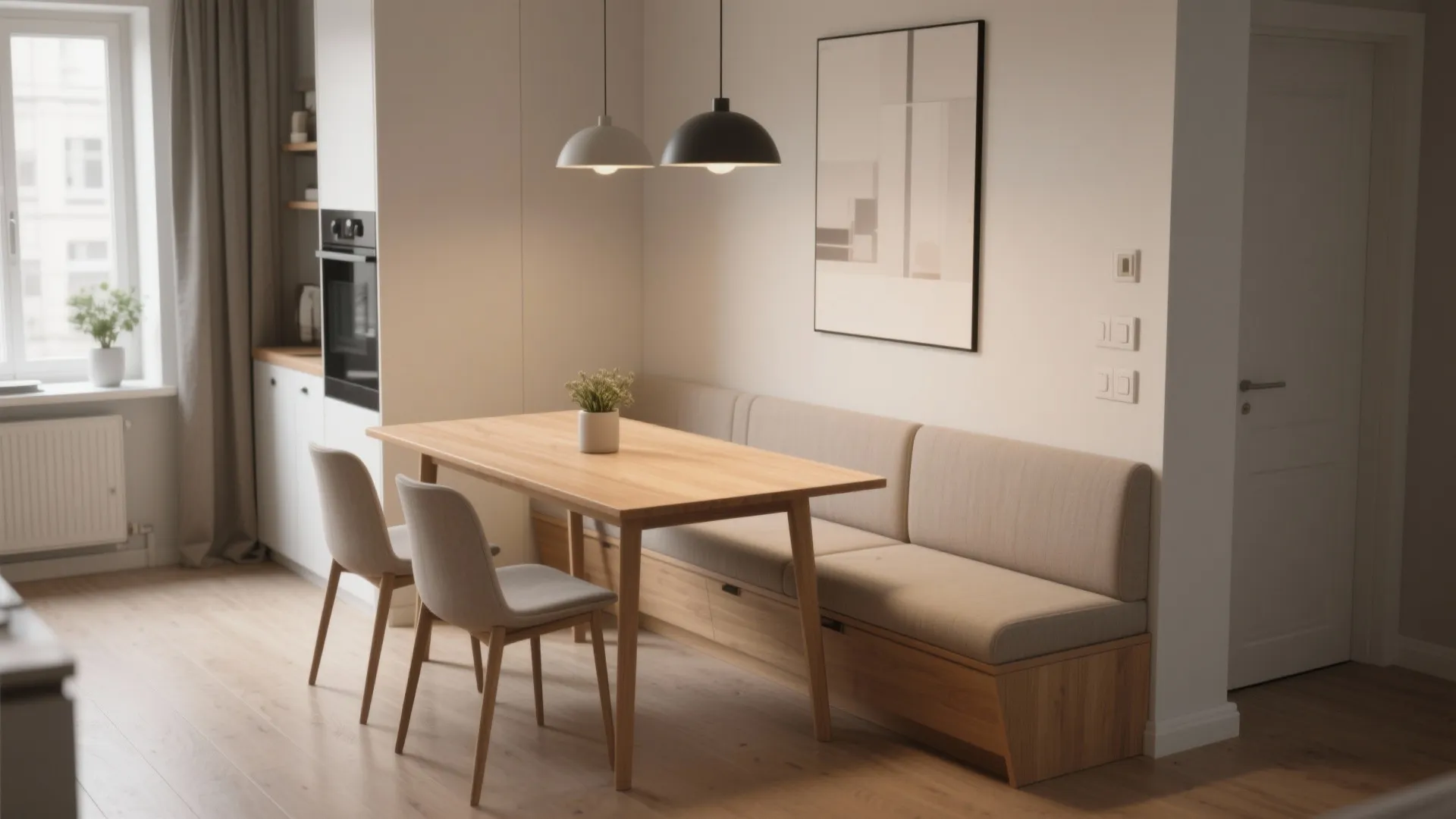 6. Slim-Line Banquette for Tiny Spaces