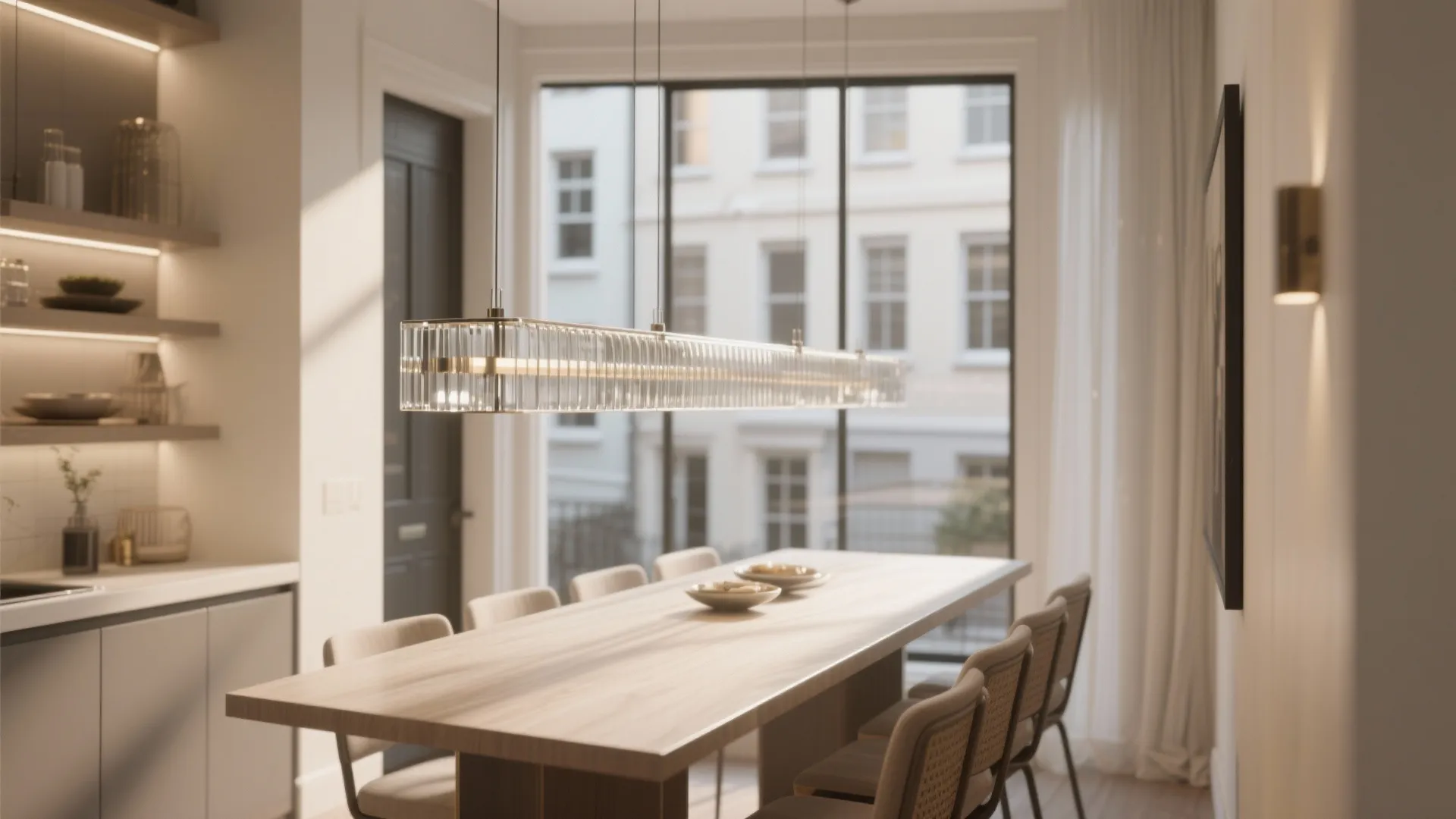 1. Slim Linear Chandeliers for Narrow Tables
