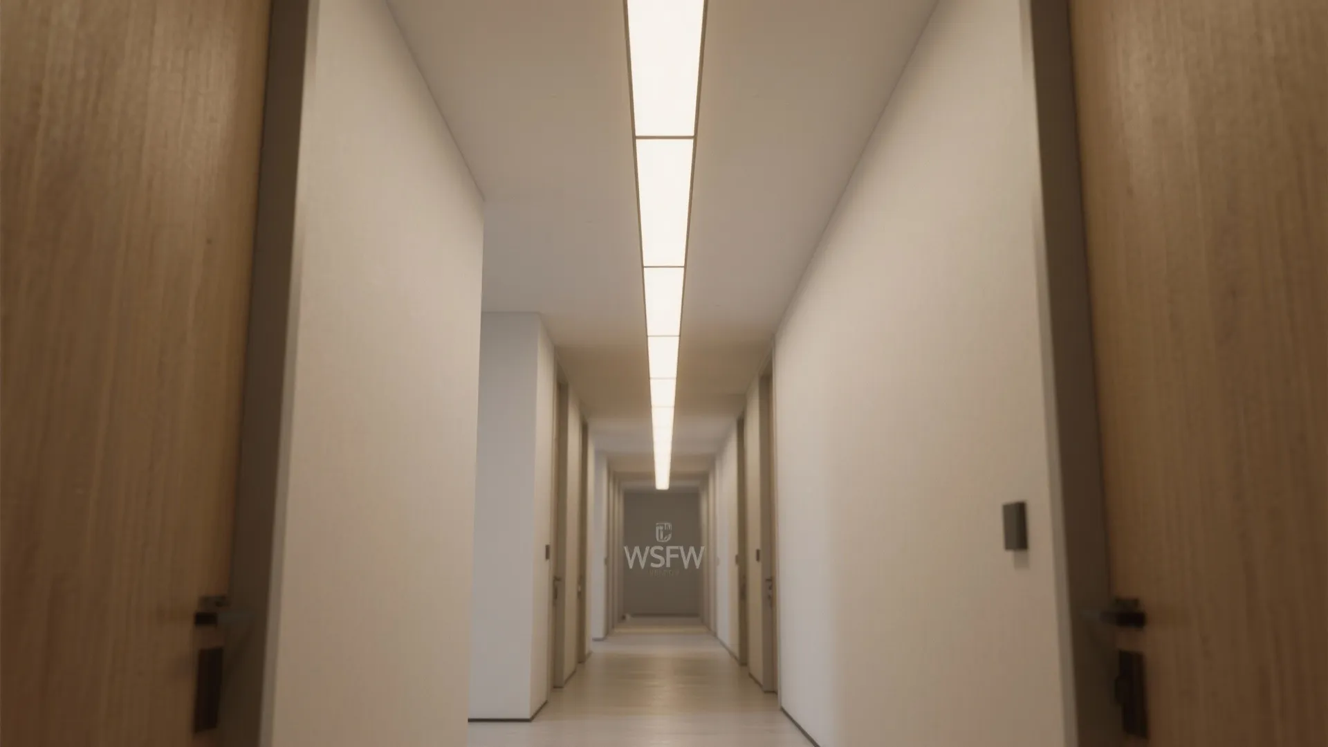 Slim linear fixtures to guide sightlines