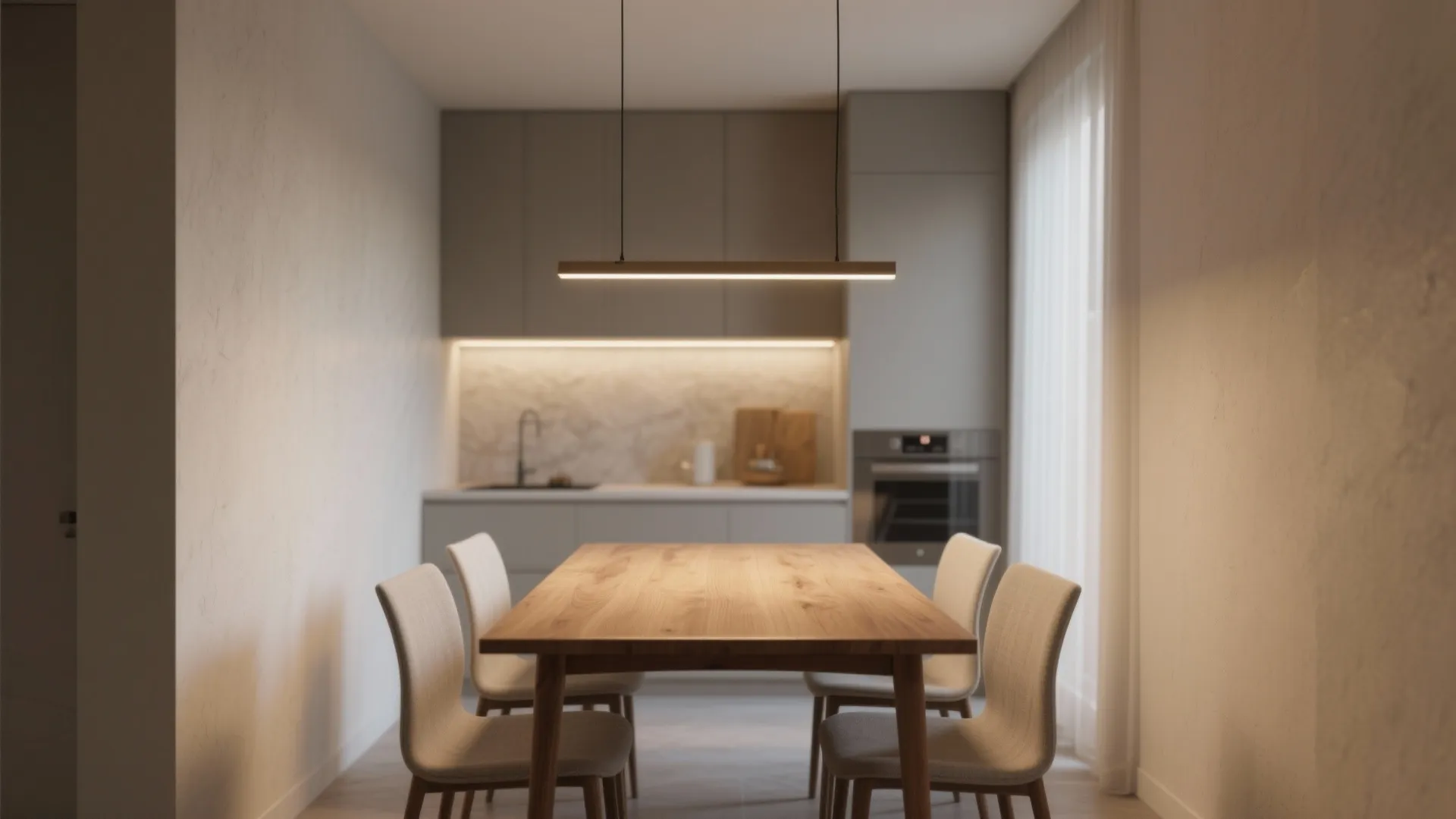 Slim Linear Pendants for Narrow Tables
