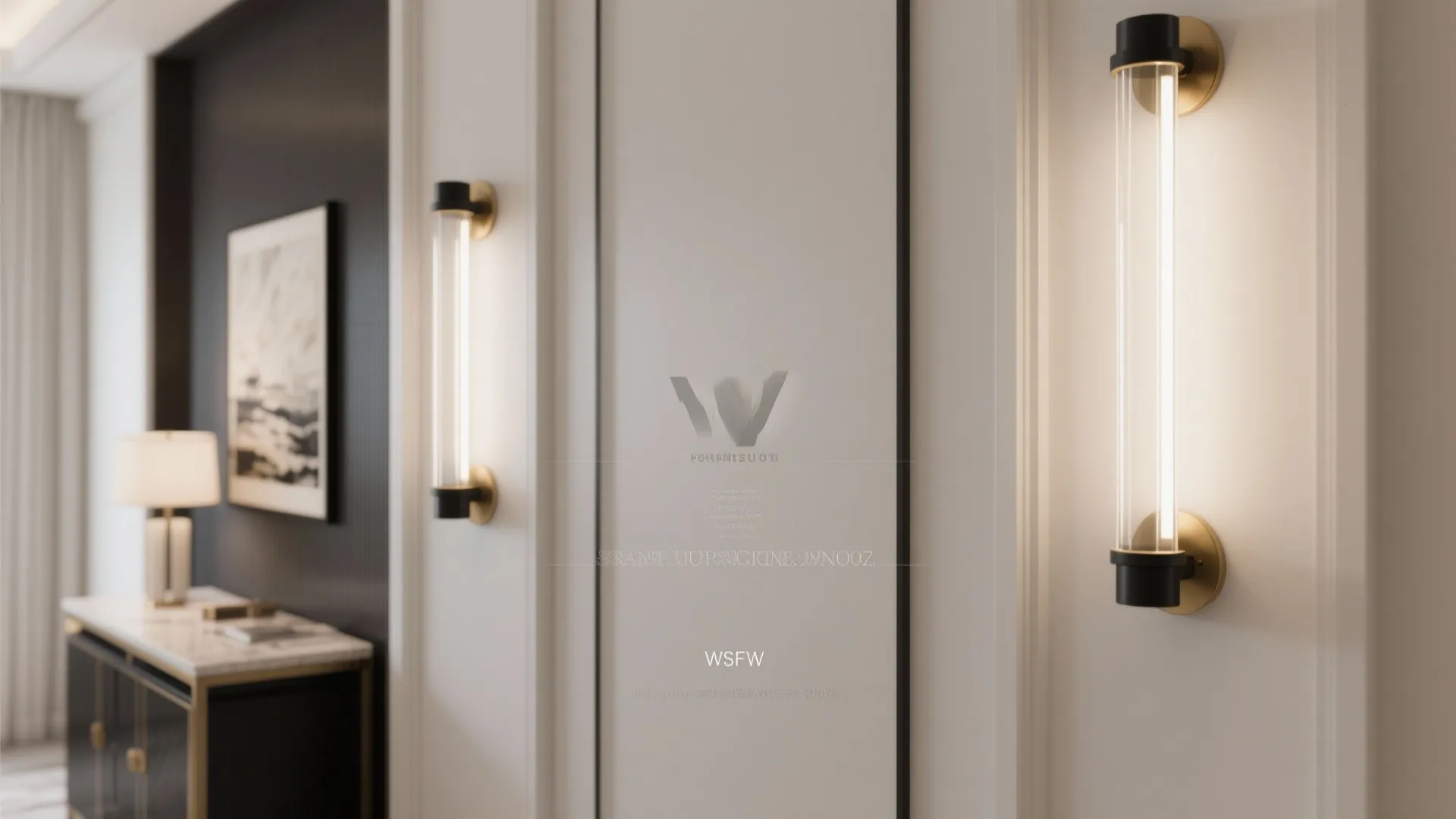 Slim linear sconces to stretch narrow walls