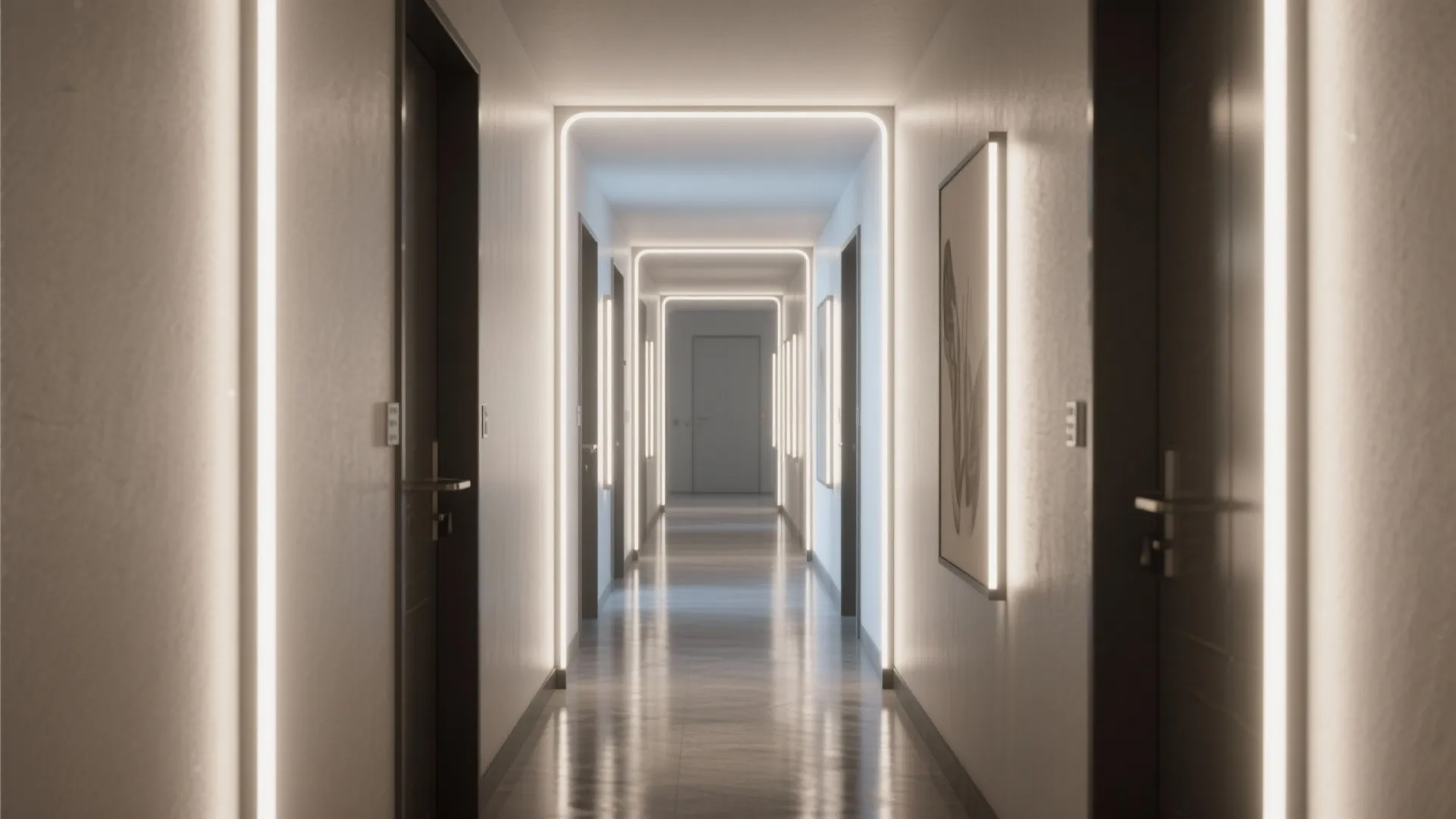 1. Slim Linear Sconces for Narrow Hallways