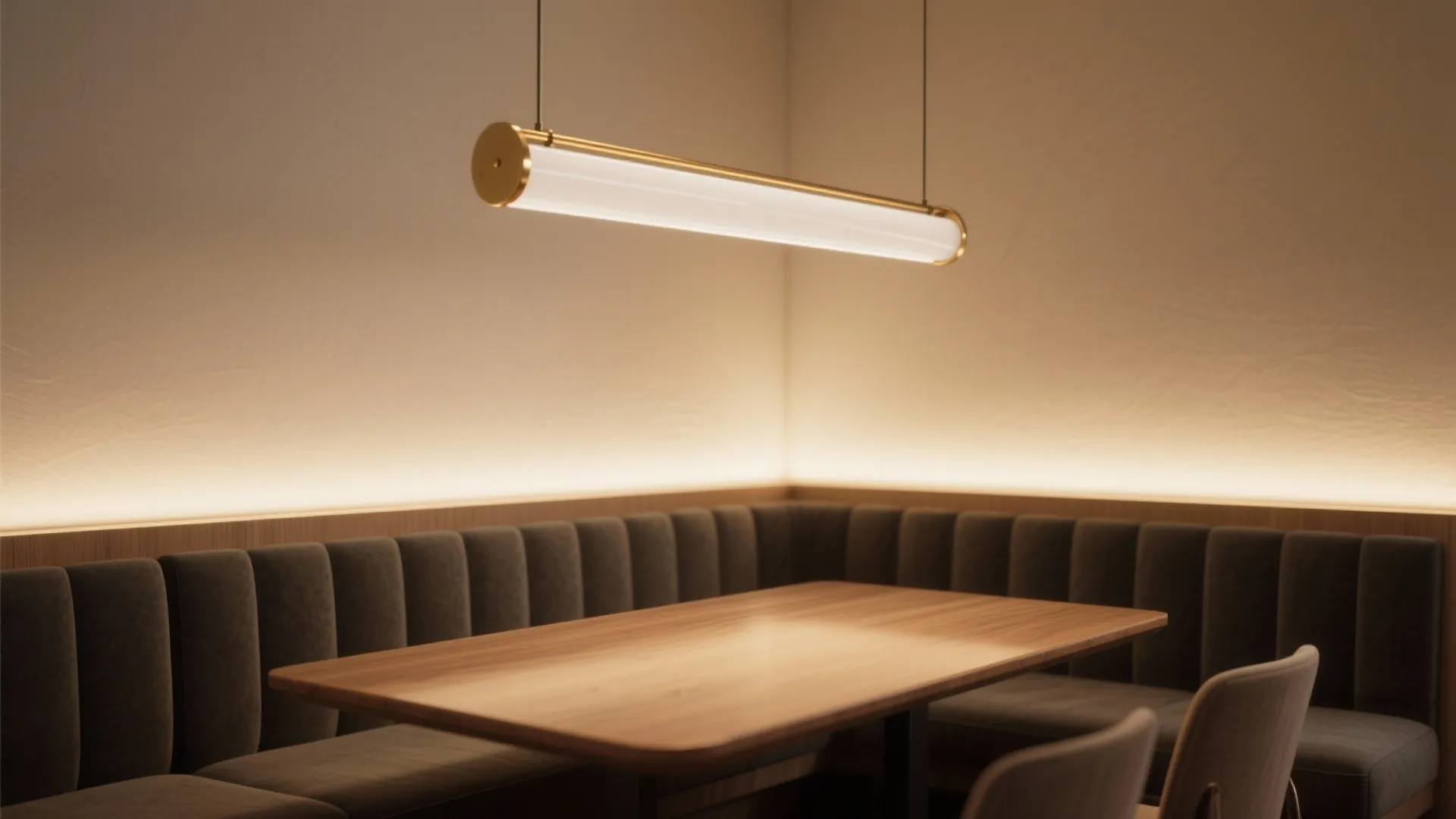 Slim Linear Chandeliers for Narrow, Rectangular Tables