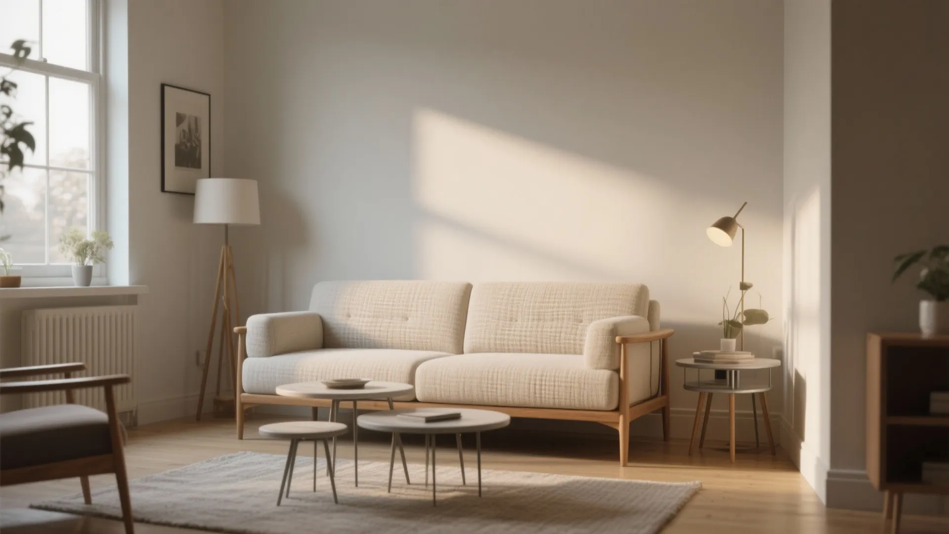 2. Slim profile loveseats and nesting coffee sets