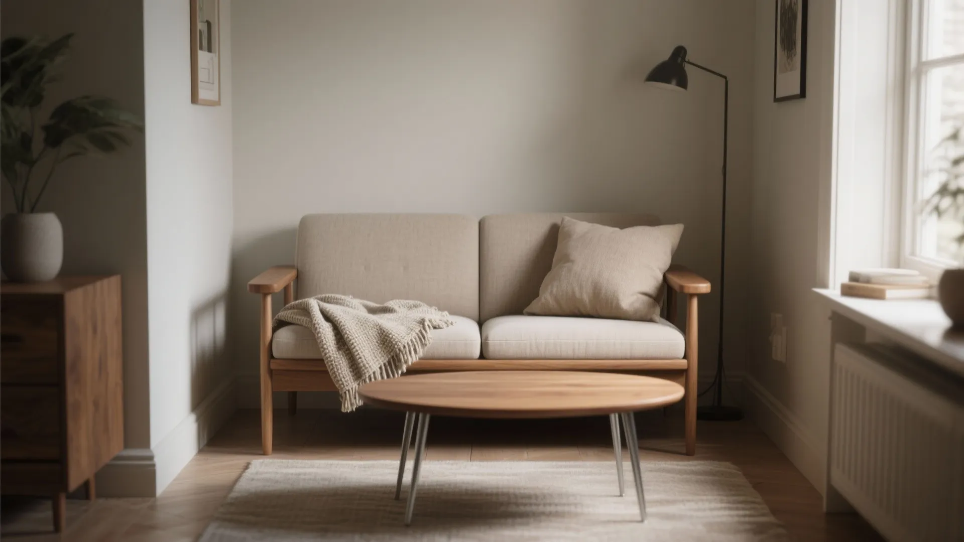 Choose scale: slim arms, shallow depth