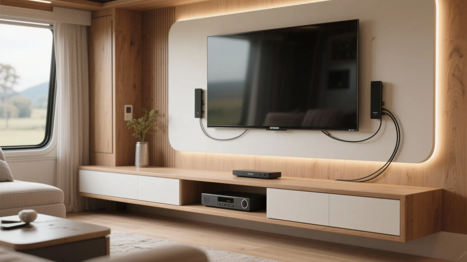 5. Slim Media Walls and Concealed Tech