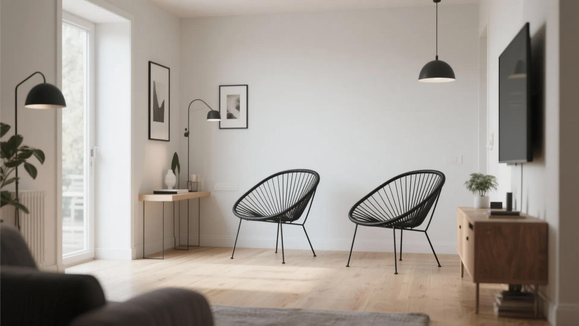 1. Slim Arm Chairs with Sculptural Frames