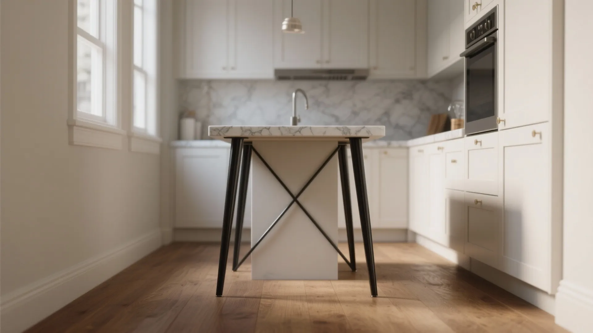 2. Slim Metal Tapered Legs to Keep It Airy