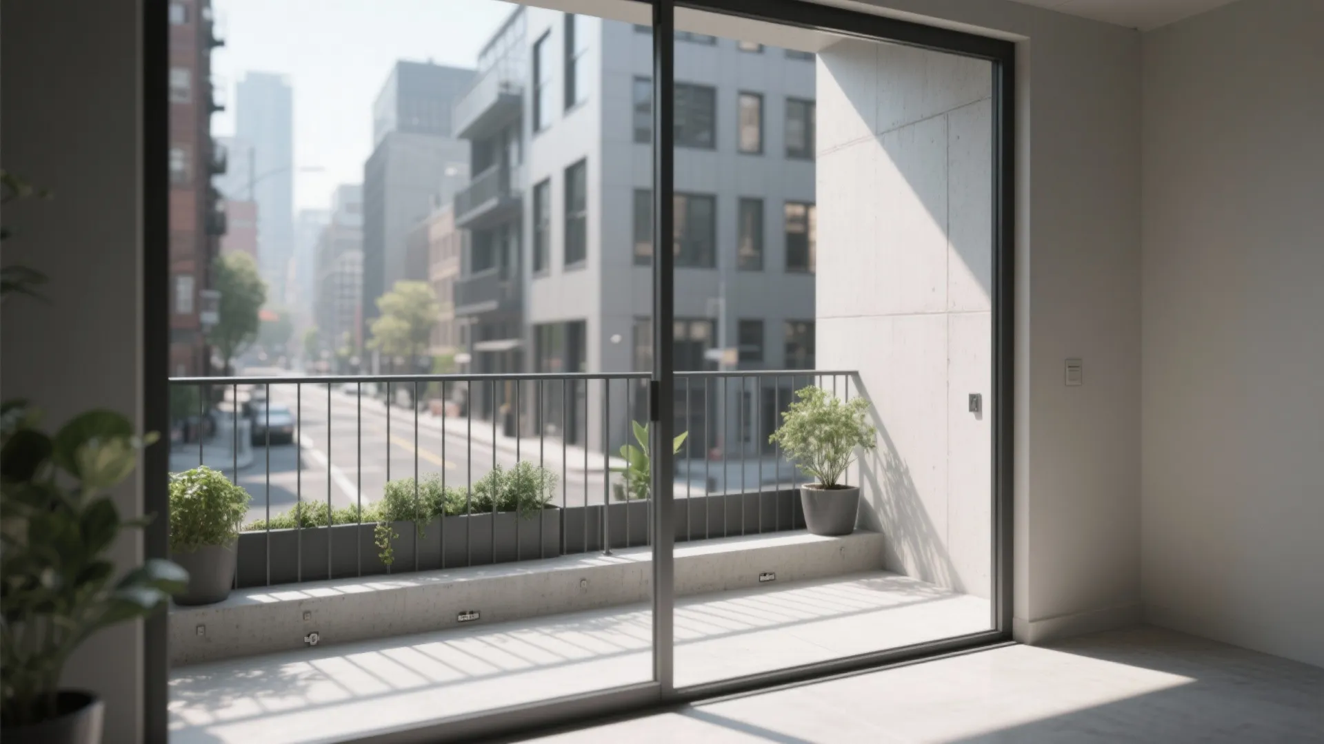 Minimalist metal railings with slim profiles