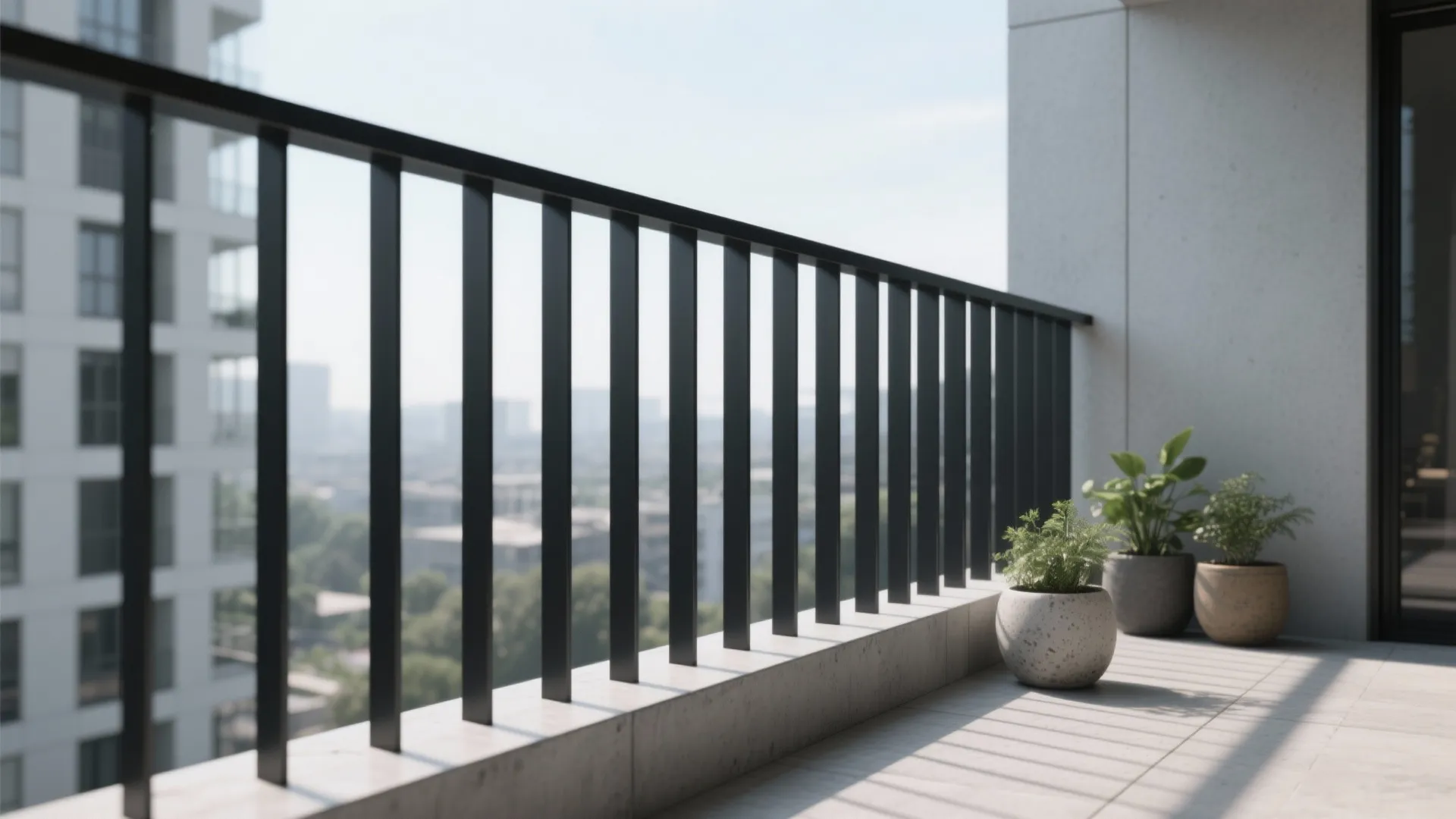 1) Slim Vertical Metal Rails in a Matte Finish