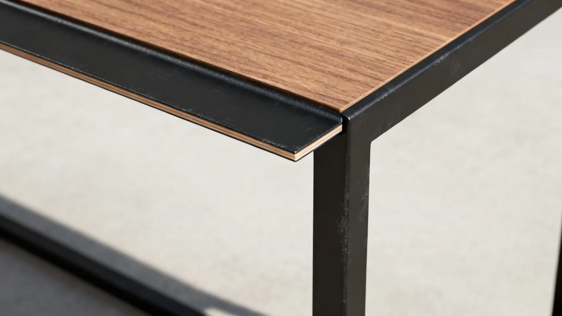 1. Slim metal frame with floating shelf